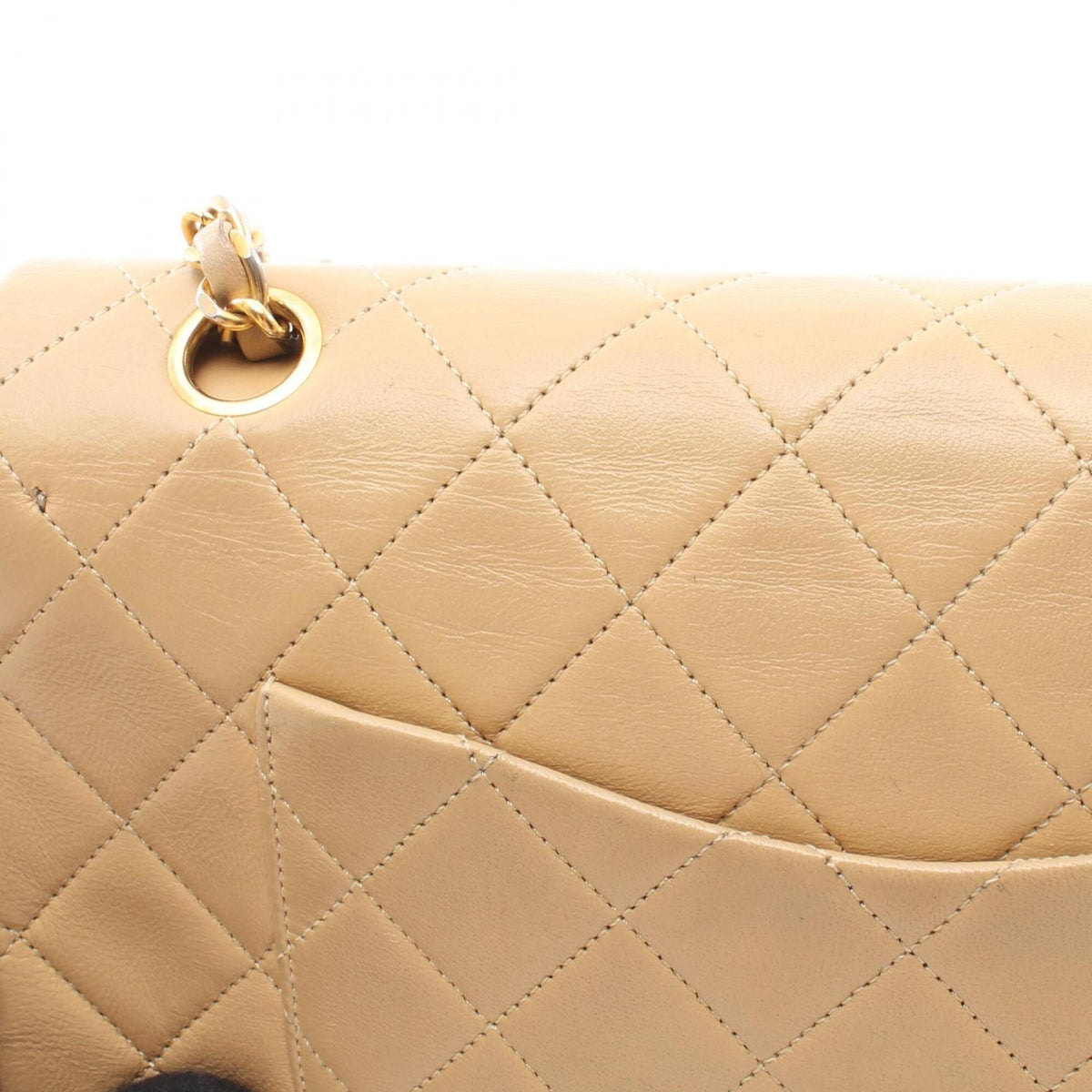 Chanel Beige Leather Handbag Shoulder Bag (Pre-Owned)