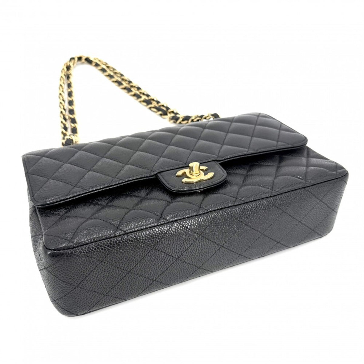 Chanel Black Grained Calfskin Shoulder Bag (Pre-Owned)