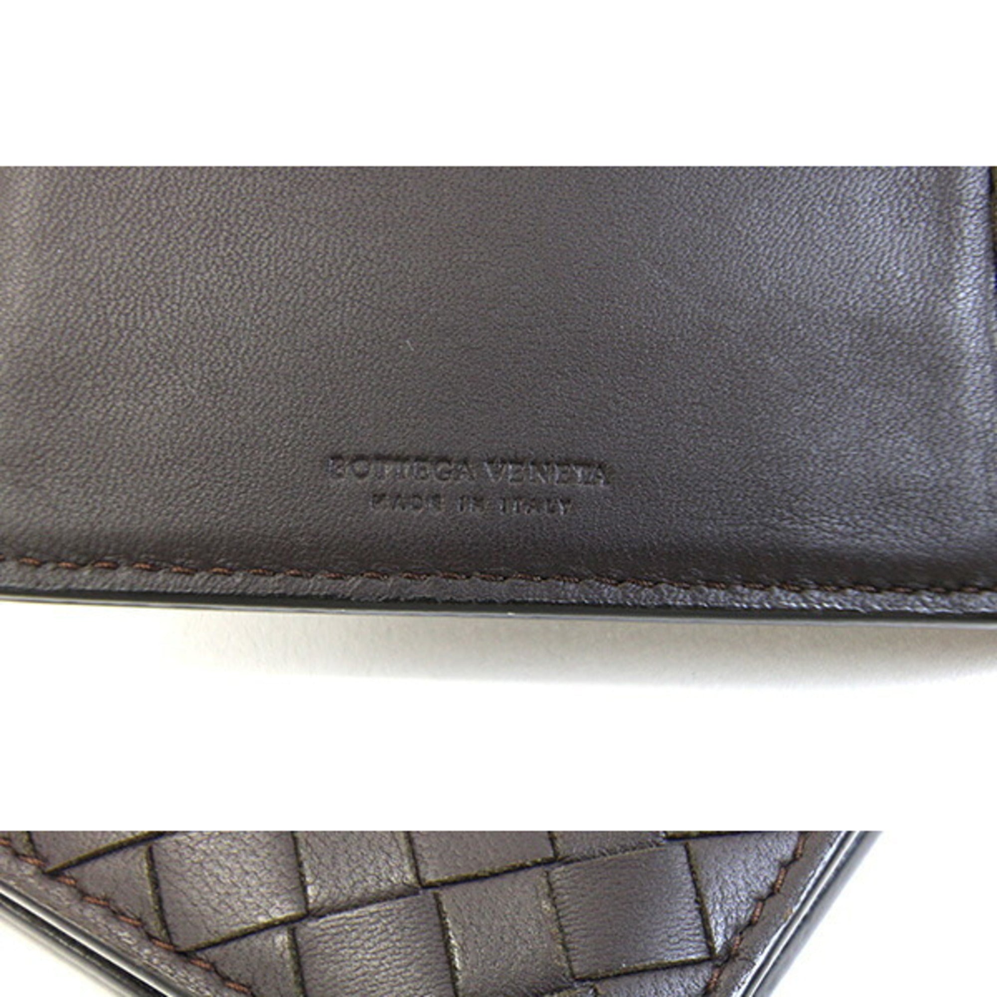 Bottega Veneta Dark Brown Leather Wallet (Bi-Fold) (Pre-Owned)
