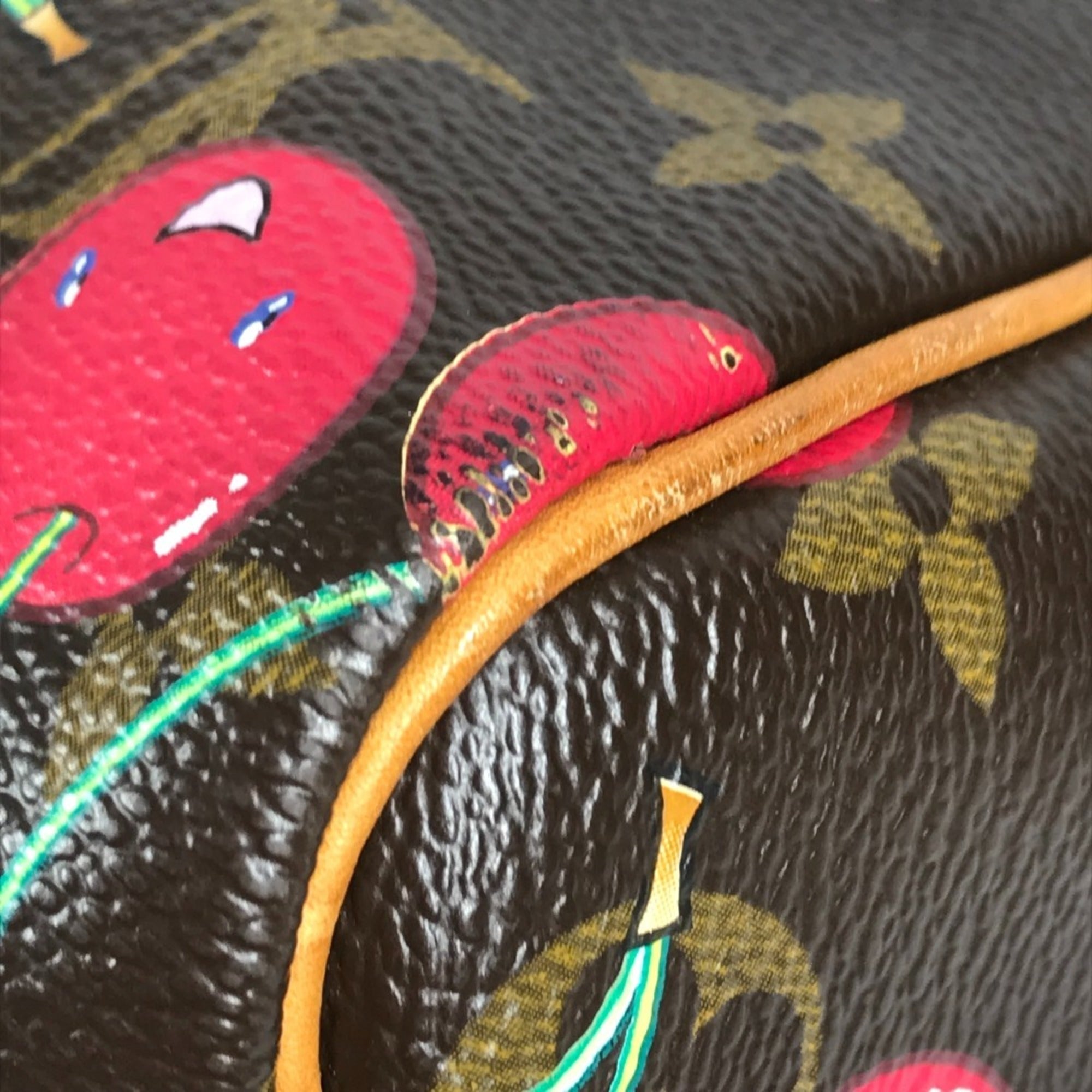 Louis Vuitton Brown Red Color Monogram Cherry Blossom Canvas Boston Bag (Pre-Owned)