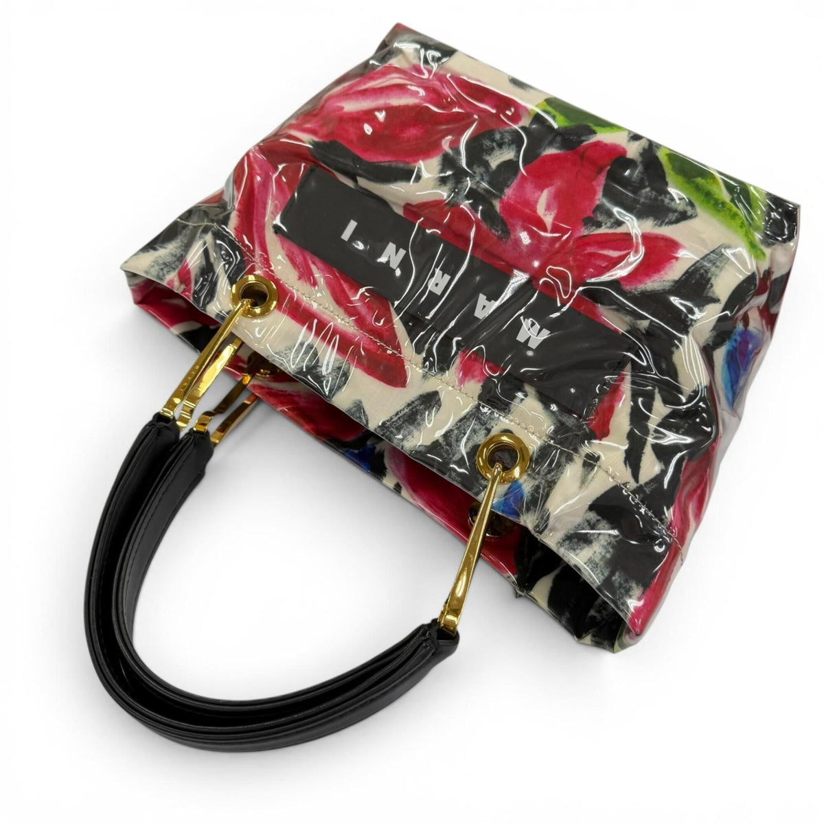 Marni Multi-Color Polyester Leather Brass Cotton Handbag (Pre-Owned)