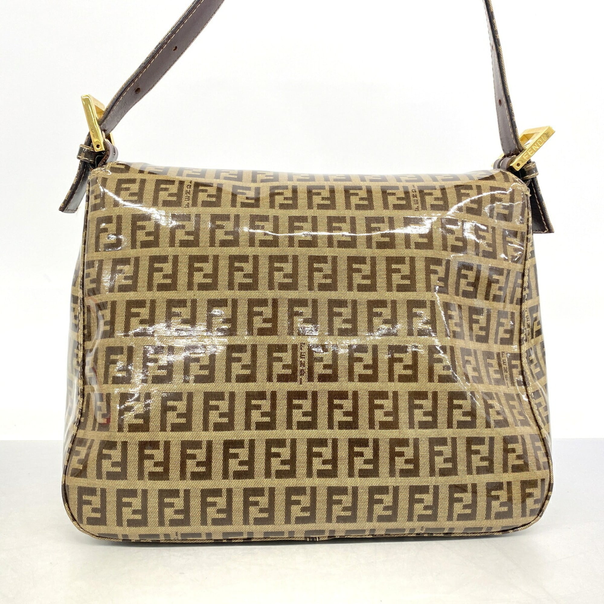 Fendi Brown Coated Canvas Handbag (Pre-Owned)