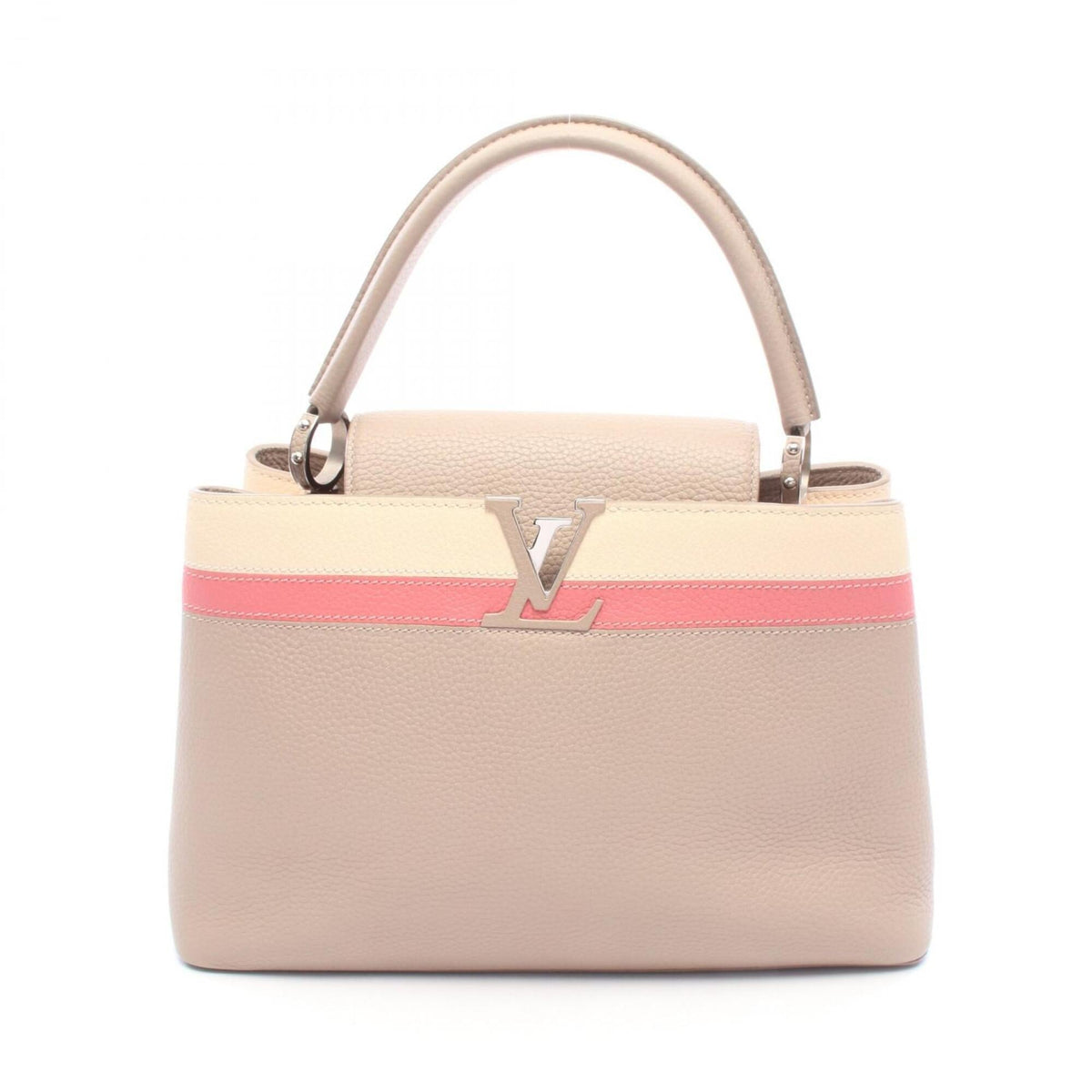 Louis Vuitton Beige Ivory Pink Leather Handbag (Pre-Owned)