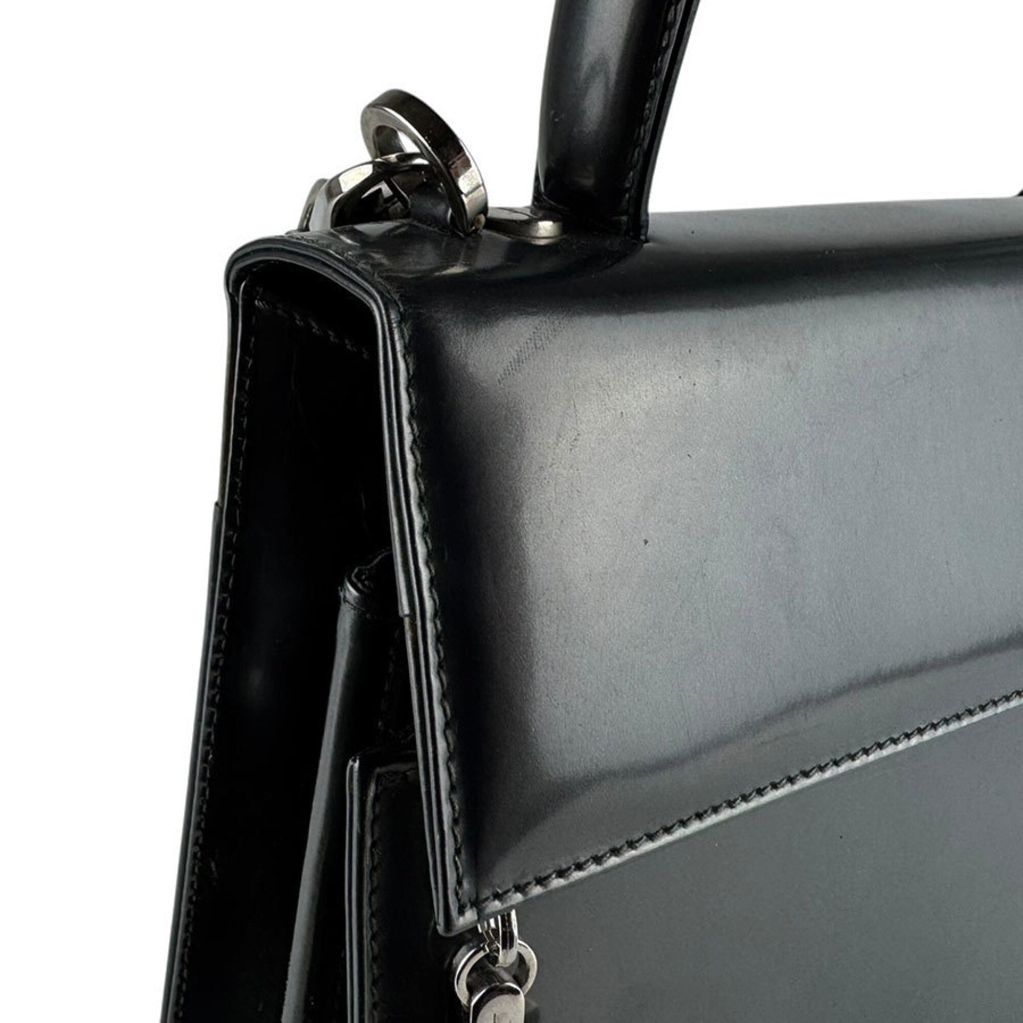 Salvatore Ferragamo Green Patent Leather Handbag Shoulder Bag (Pre-Owned)