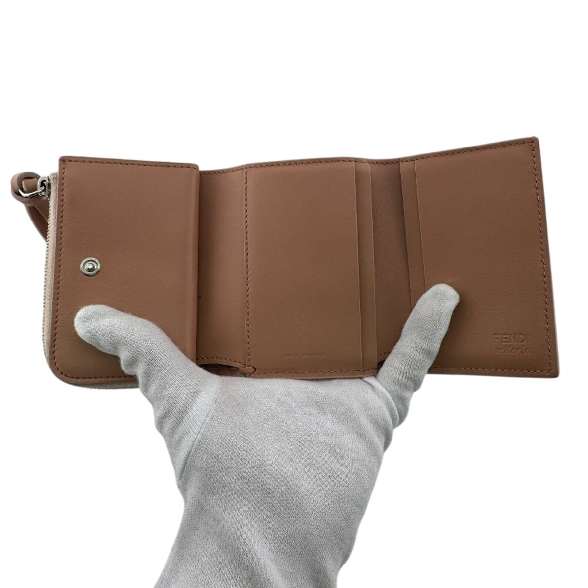 Fendi Pink Leather Wallet (Tri-Fold) (Pre-Owned)