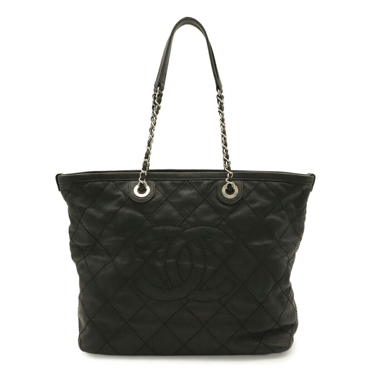 Chanel Black Grained Calfskin Shoulder Bag (Pre-Owned)