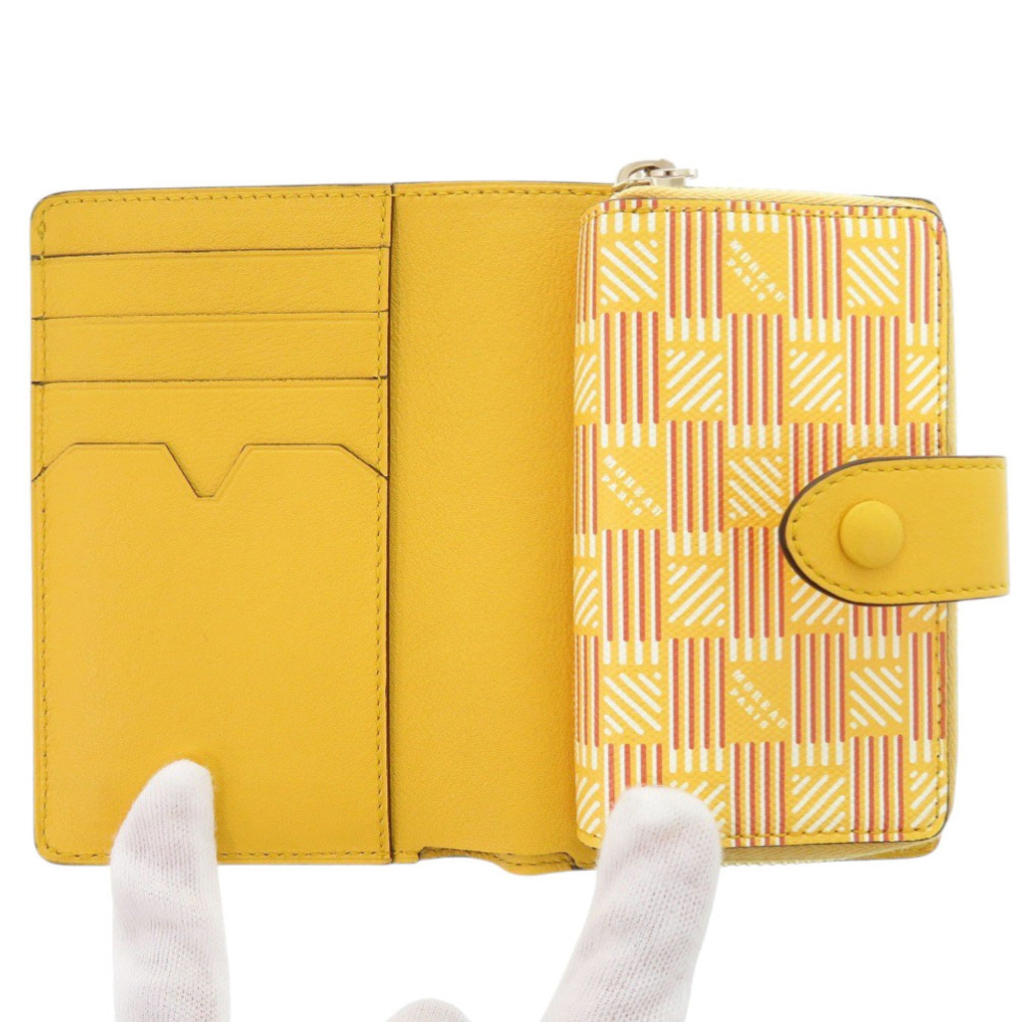Moreau Gold Yellow Leather Wallet (Bi-Fold) (Pre-Owned)