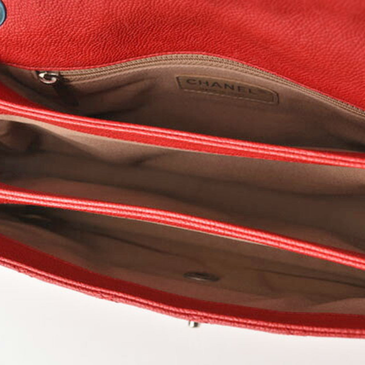 Chanel Red Color Caviar Leather Shoulder Bag (Pre-Owned)