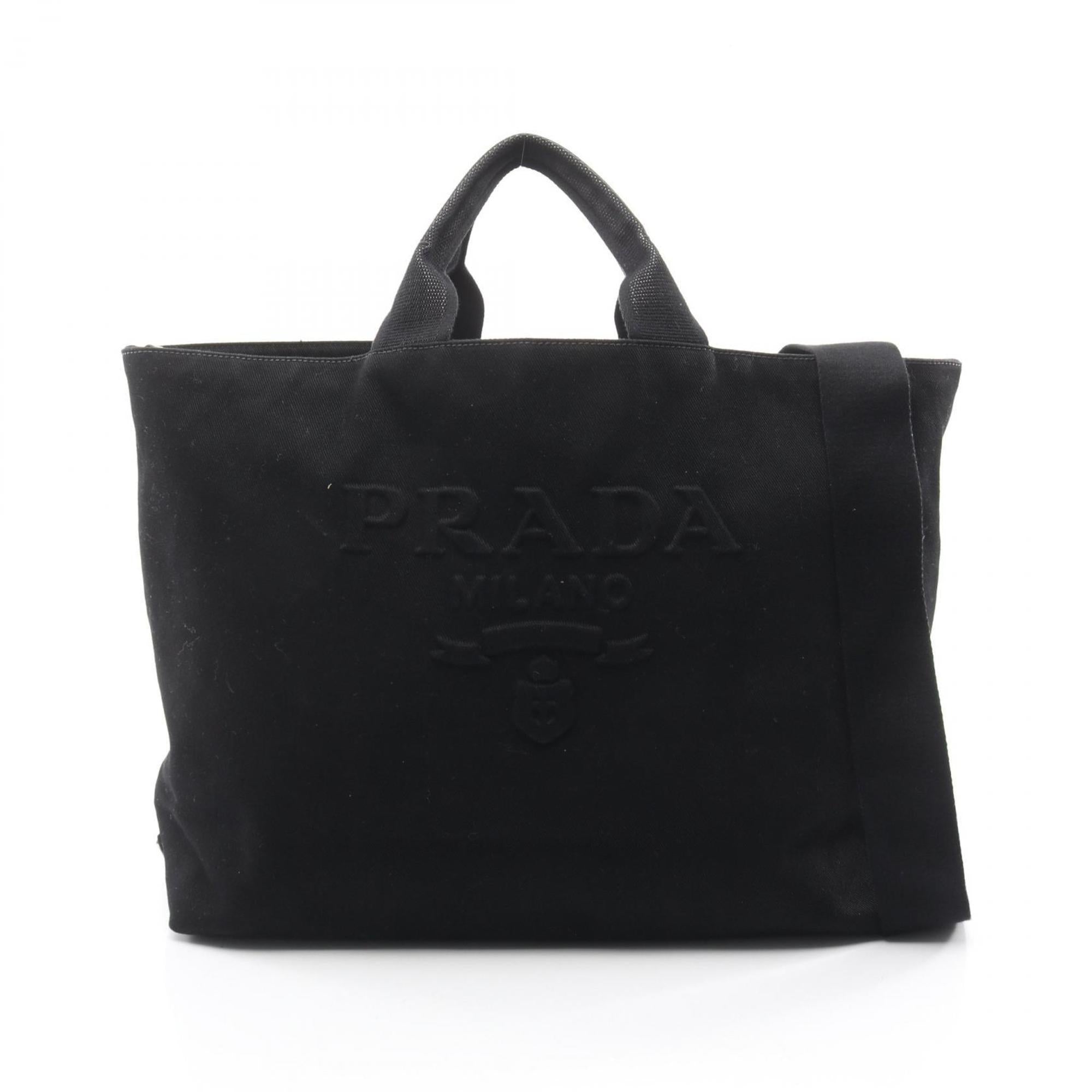 Prada Black Canvas Tote Bag (Pre-Owned)