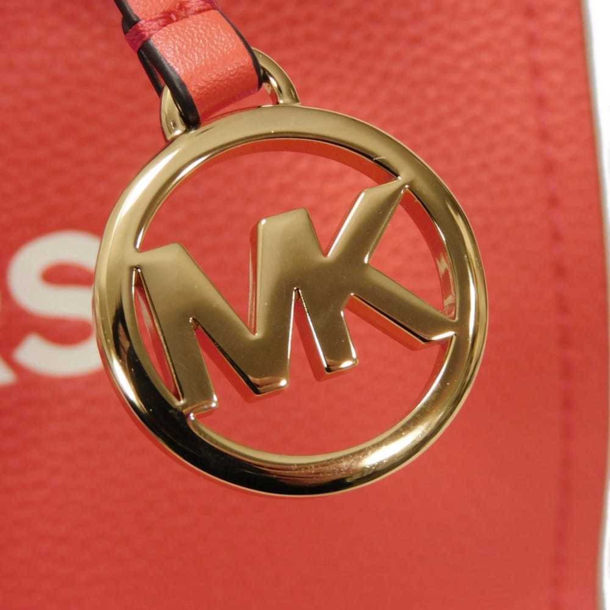 Michael Kors Red Color Leather Shoulder Bag Tote Bag (Pre-Owned)