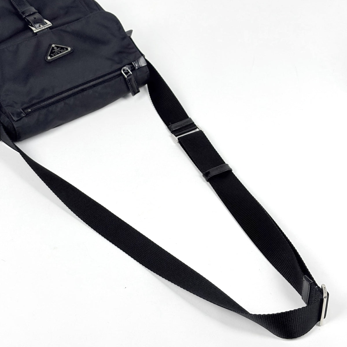Prada Black Nylon Leather Shoulder Bag (Pre-Owned)