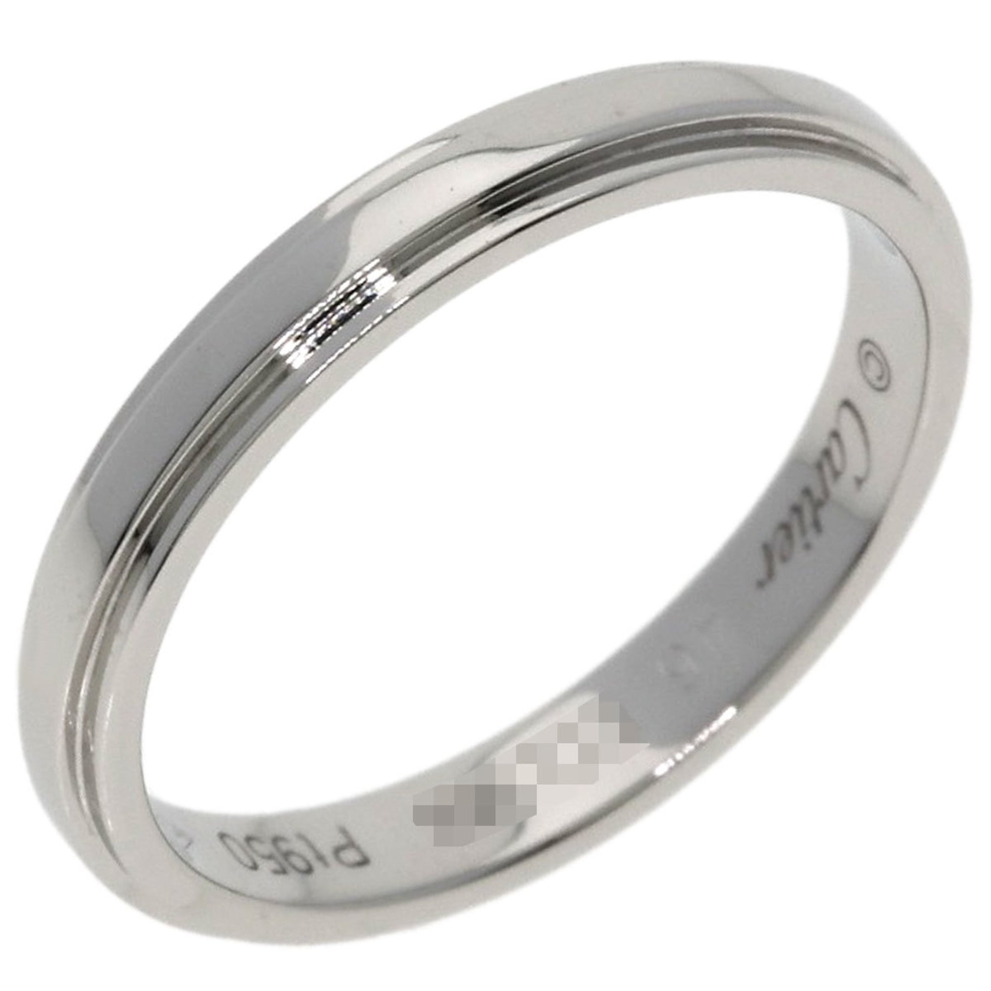 Cartier Silver Platinum 950 Band Ring (Pre-Owned)