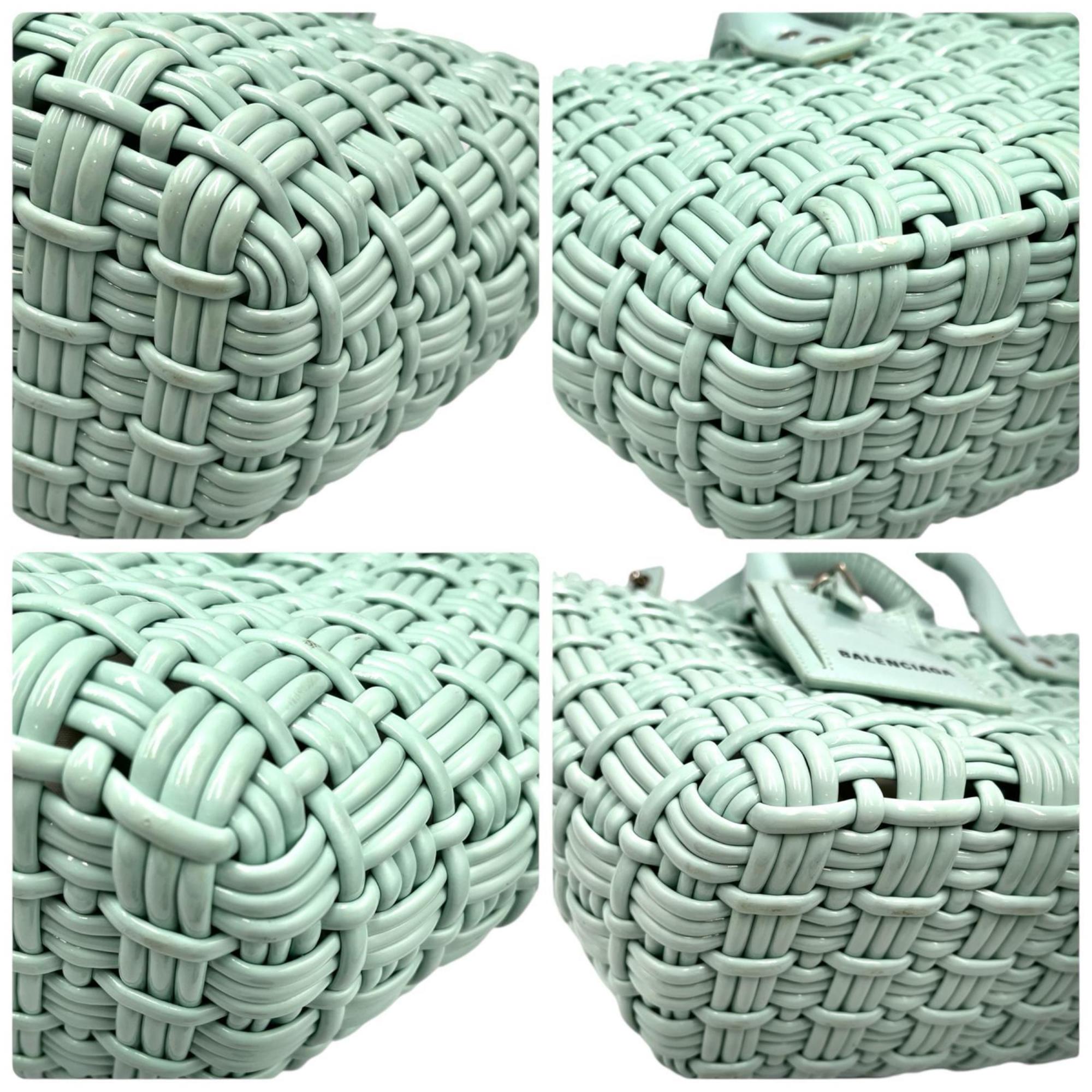 Balenciaga Green Basket Handbag Shoulder Bag (Pre-Owned)