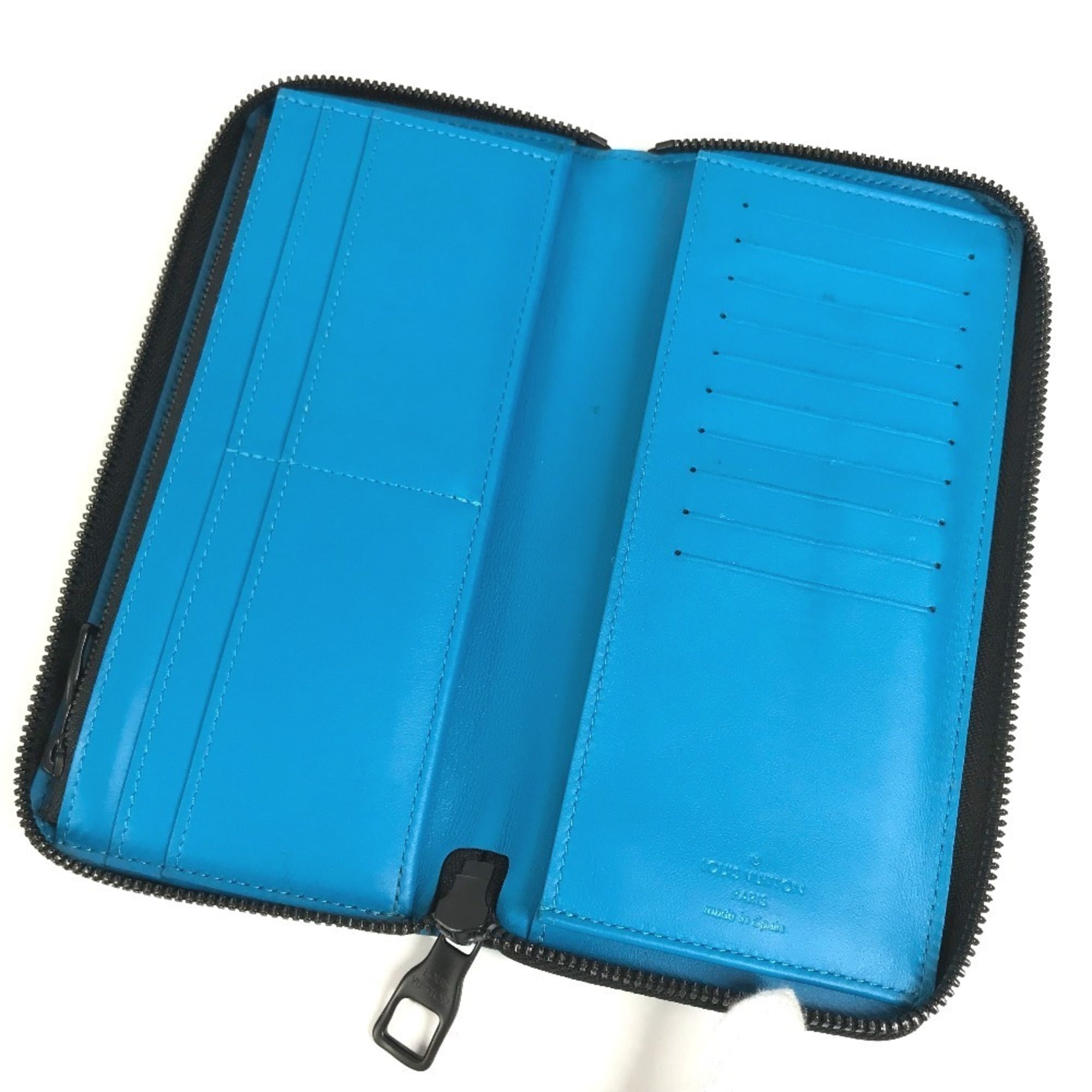 Louis Vuitton Taurillon Blue Leather Long Wallet (Bi-Fold) (Pre-Owned)