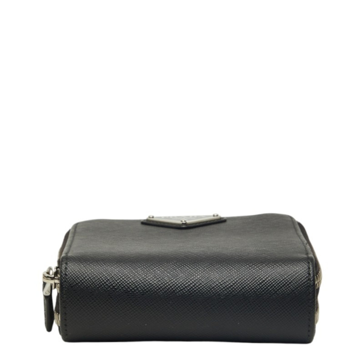 Prada Black Saffiano Triangle Leather Shoulder Bag (Pre-Owned)