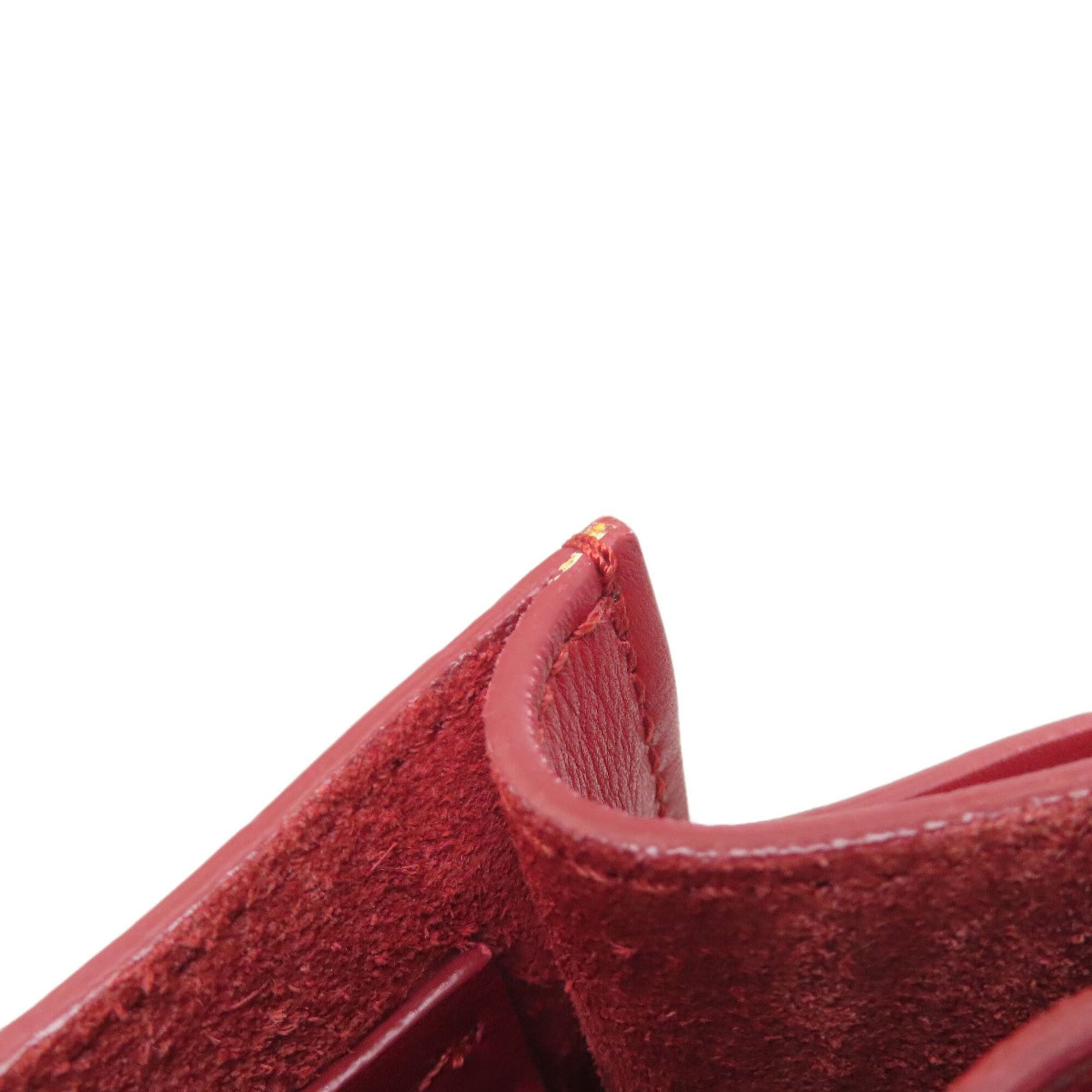 Celine Red Color Leather Shoulder Bag (Pre-Owned)