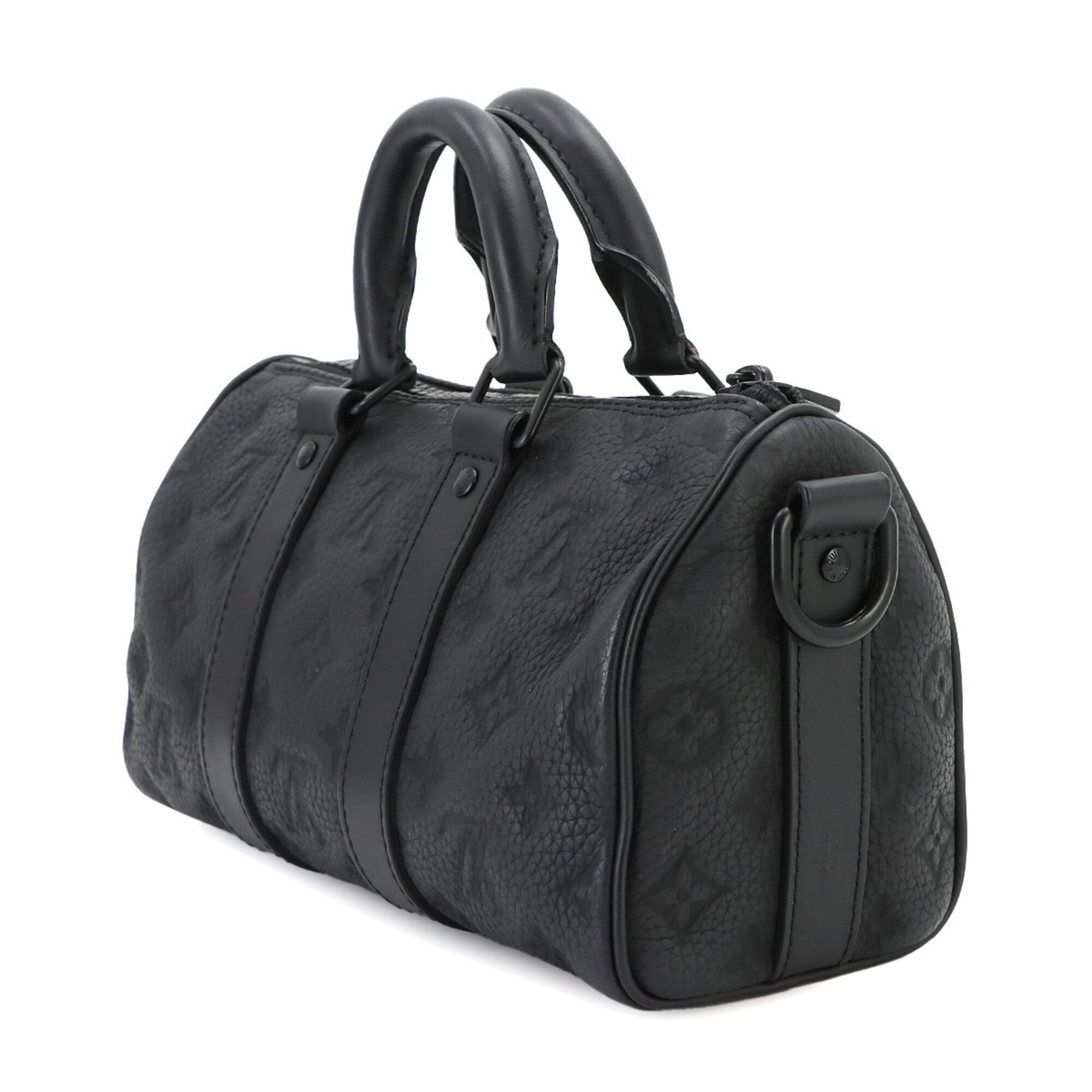 Louis Vuitton Black Leather Handbag Shoulder Bag (Pre-Owned)