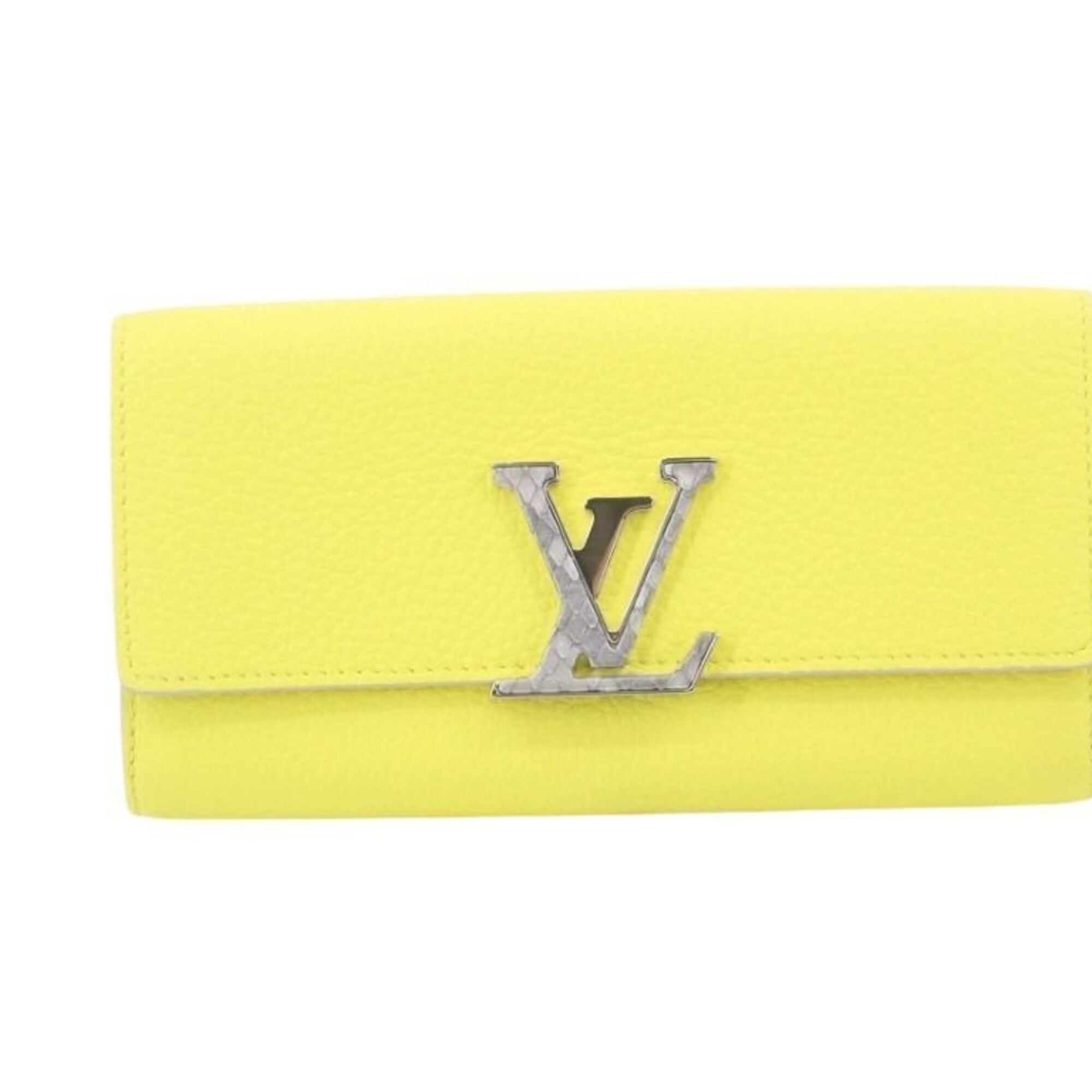 Louis Vuitton Yellow Leather Long Wallet (Bi-Fold) (Pre-Owned)