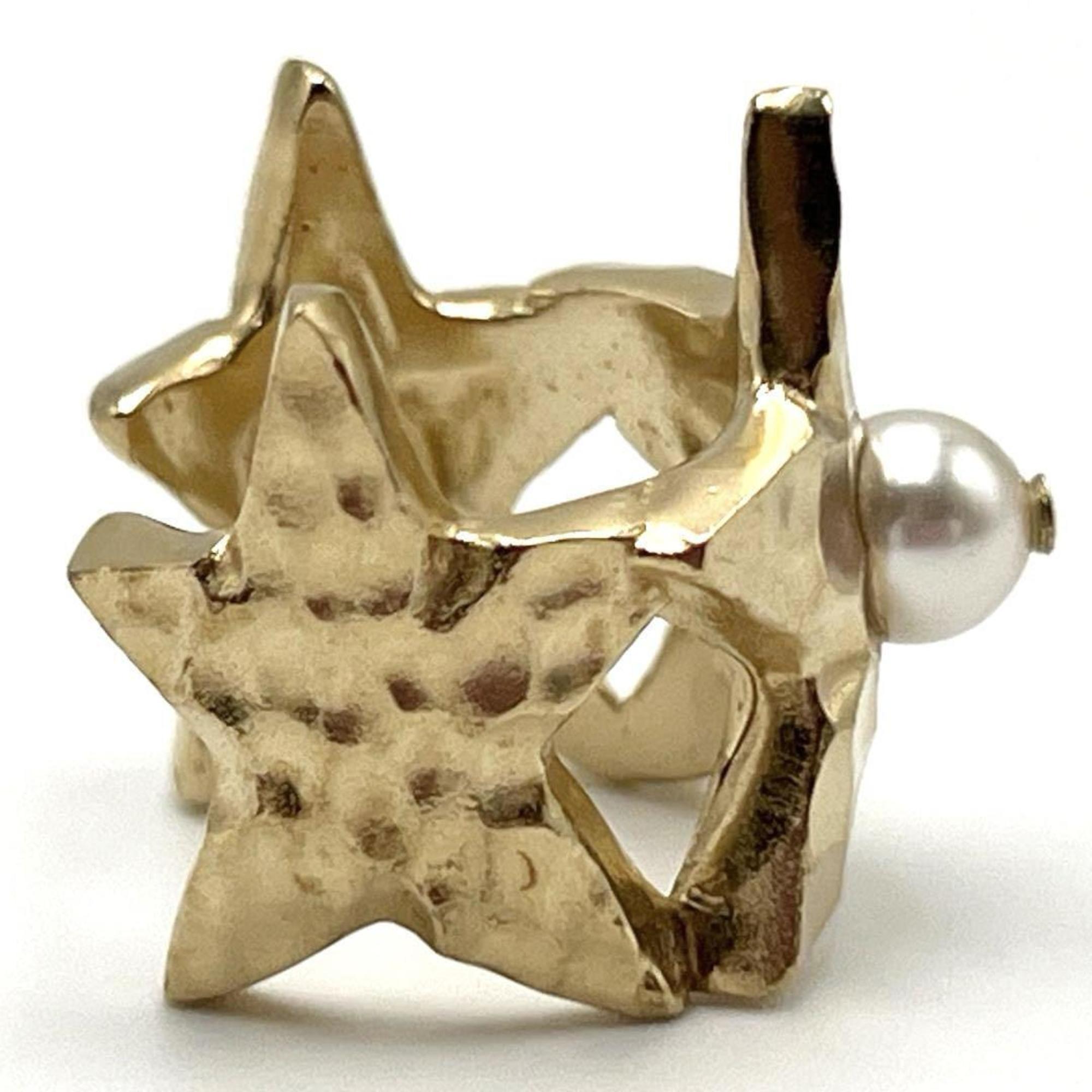 Christian Dior Gold Metal Band Ring (Pre-Owned)