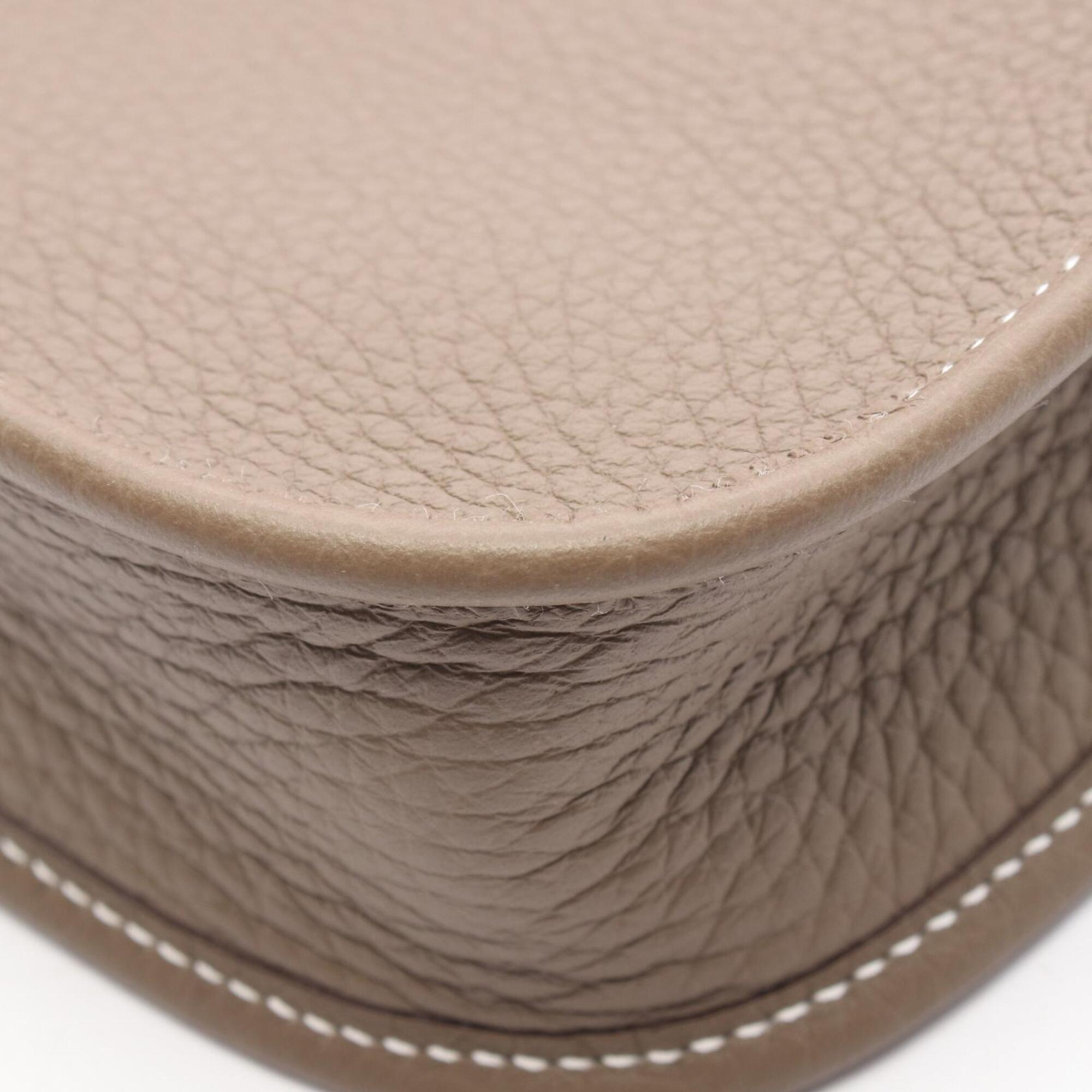 Hermes Etoupe Gray Taurillon Clemence Leather Shoulder Bag (Pre-Owned)