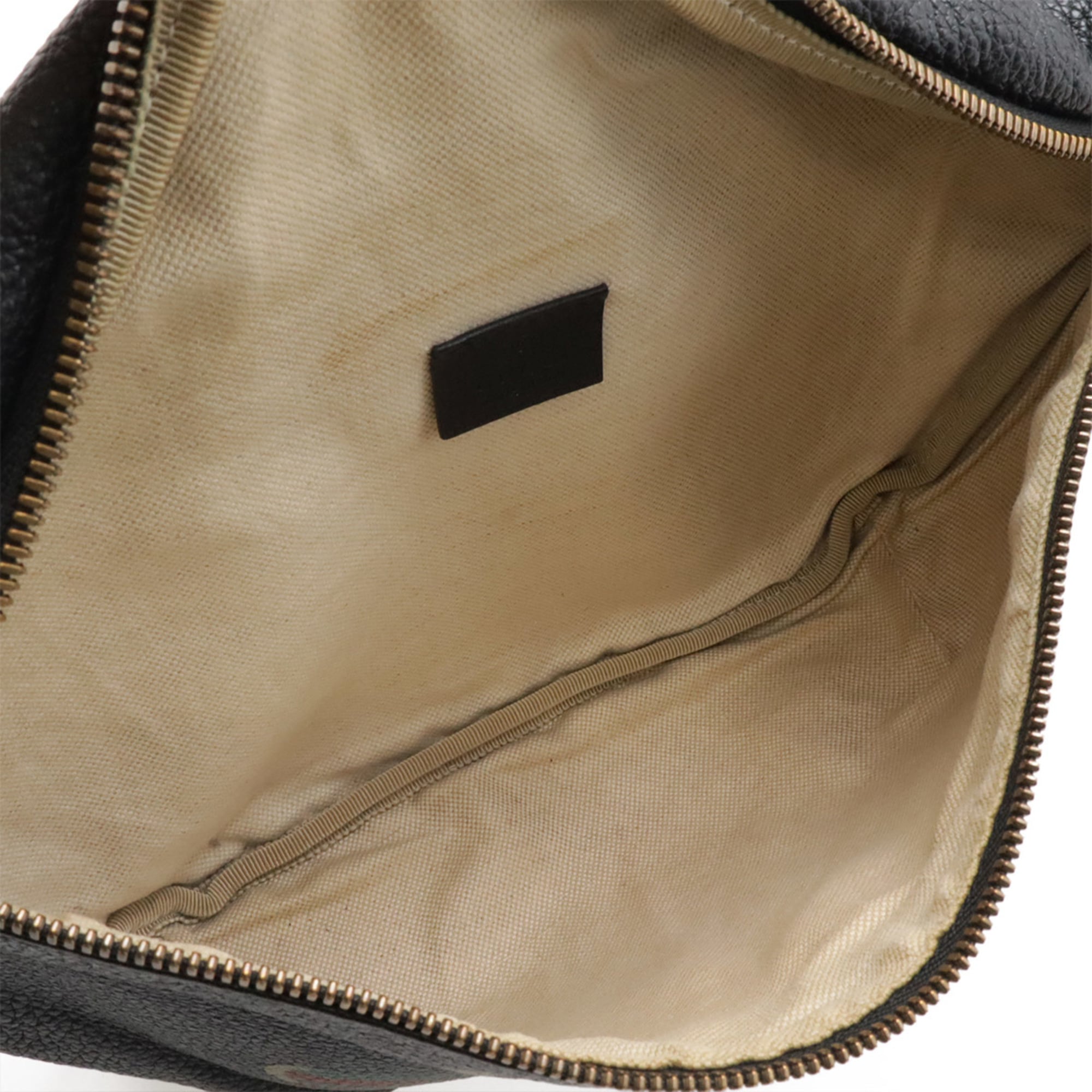 Gucci Black Green Red Color Leather Fanny Pack Sling Bag (Pre-Owned)