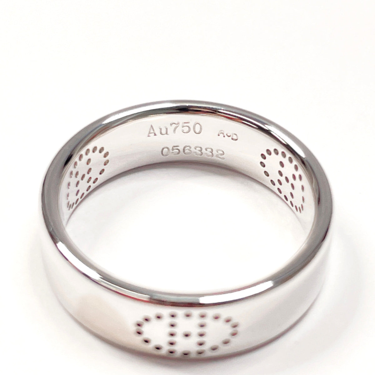 Hermes Silver White Gold (18K) Band Ring (Pre-Owned)