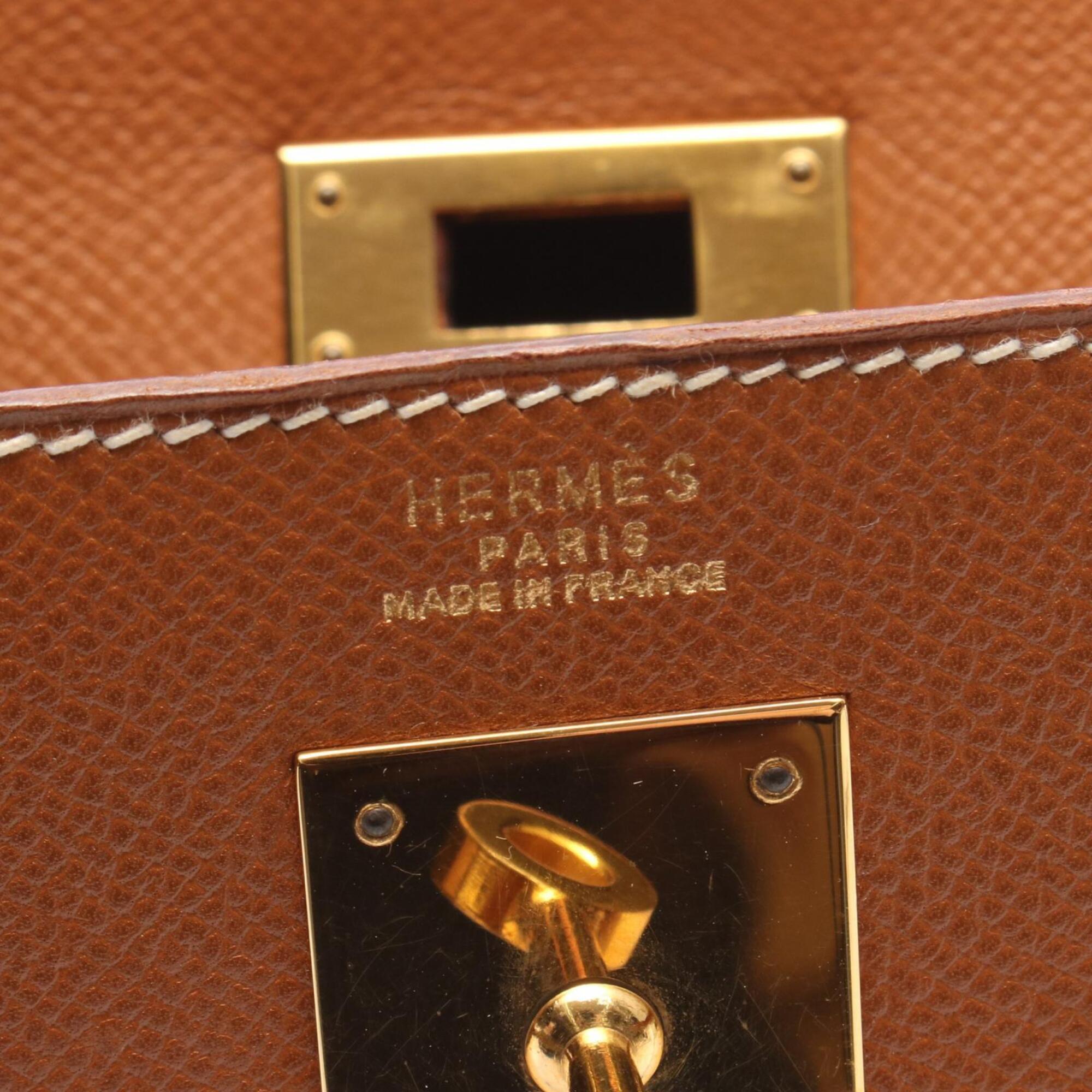 Hermes Brown Courchevel Leather Handbag (Pre-Owned)