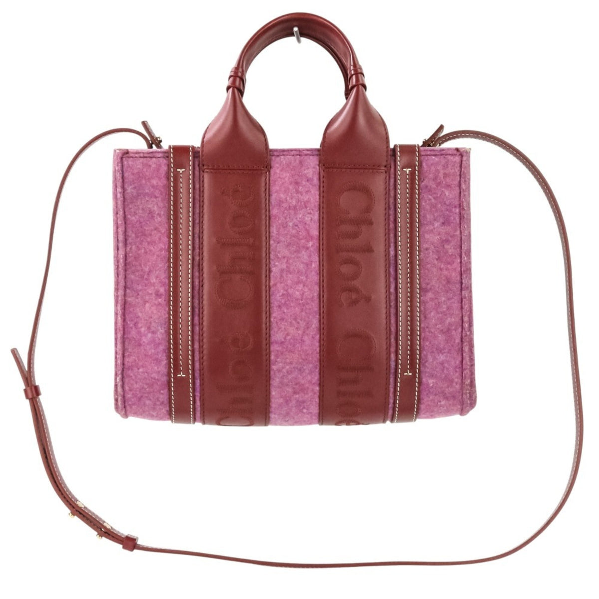 Chloé Red Color Felt Shoulder Bag (Pre-Owned)