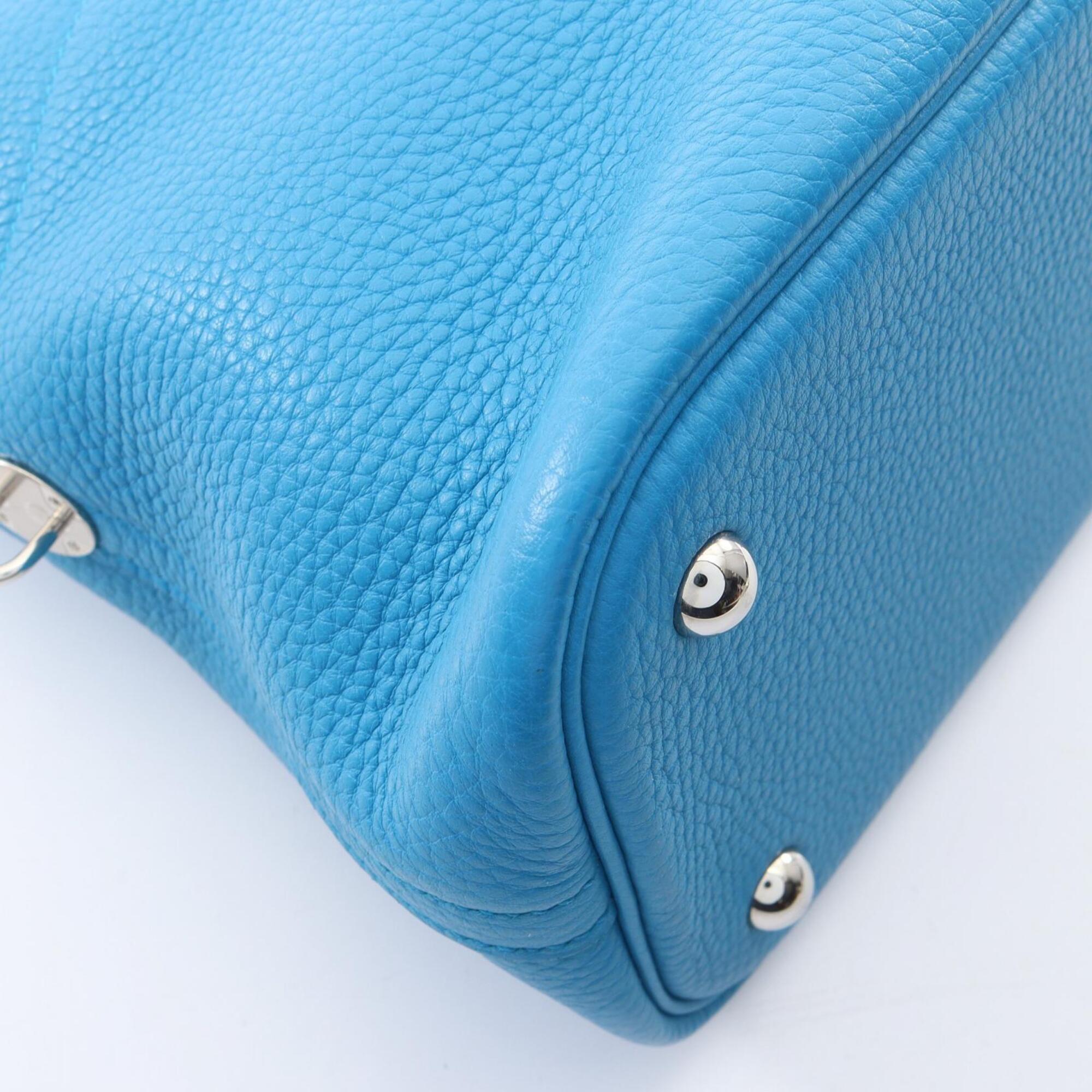 Hermes Blue Taurillon Clemence Leather Leather Handbag (Pre-Owned)