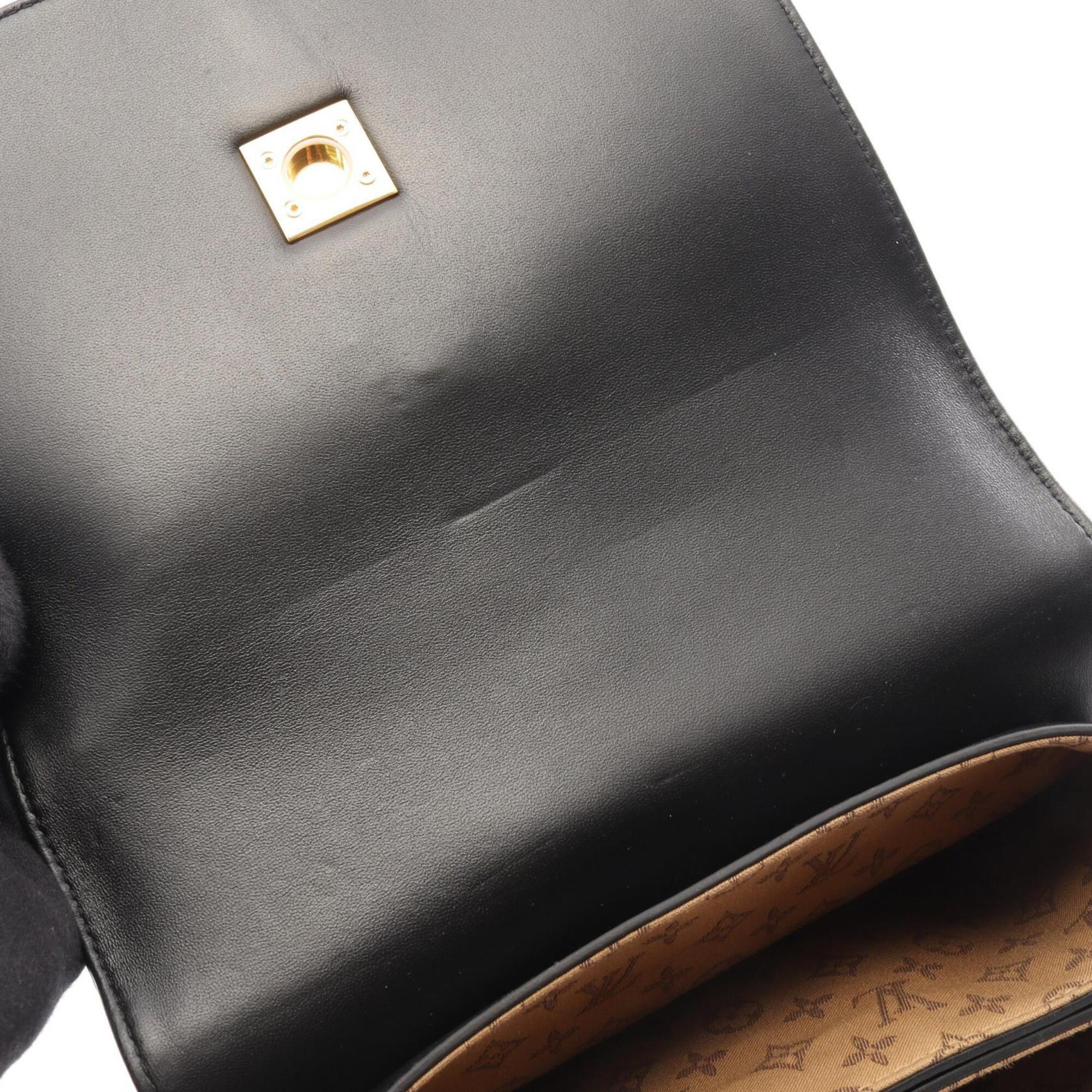 Louis Vuitton Black Leather Handbag (Pre-Owned)