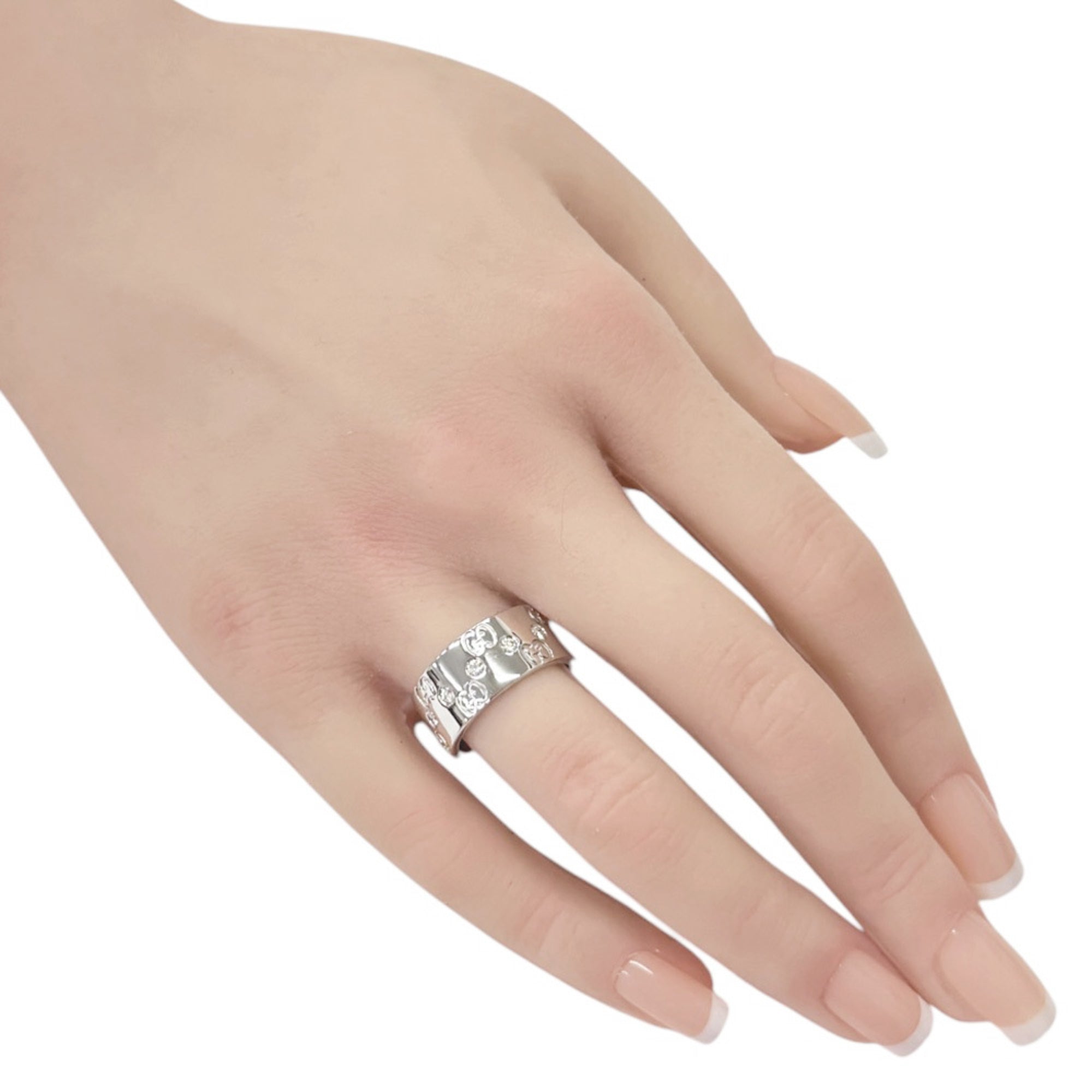 Gucci Icon Silver White Gold (18K) Band Ring (Pre-Owned)