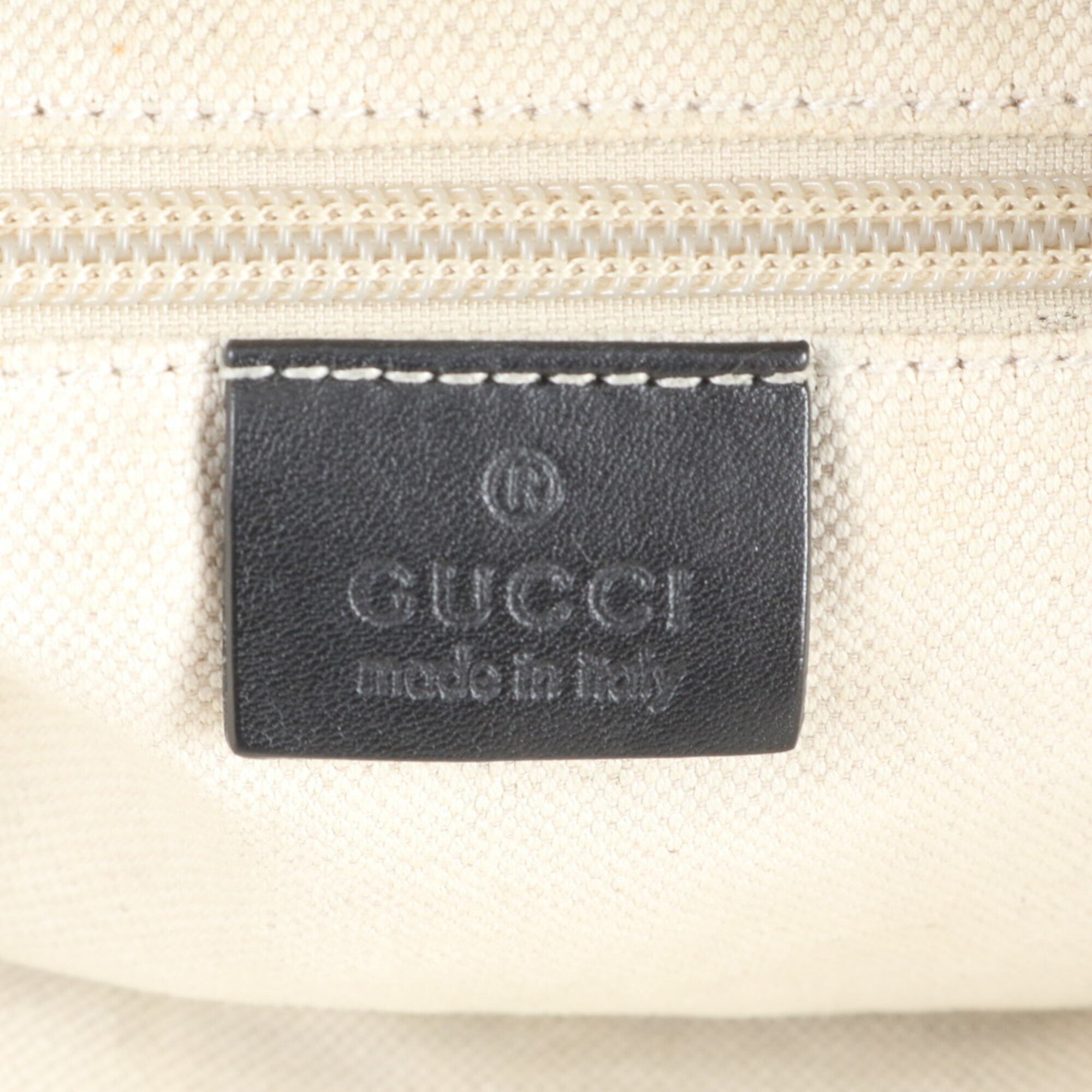 Gucci Black Leather Nylon Shoulder Bag Tote Bag (Pre-Owned)