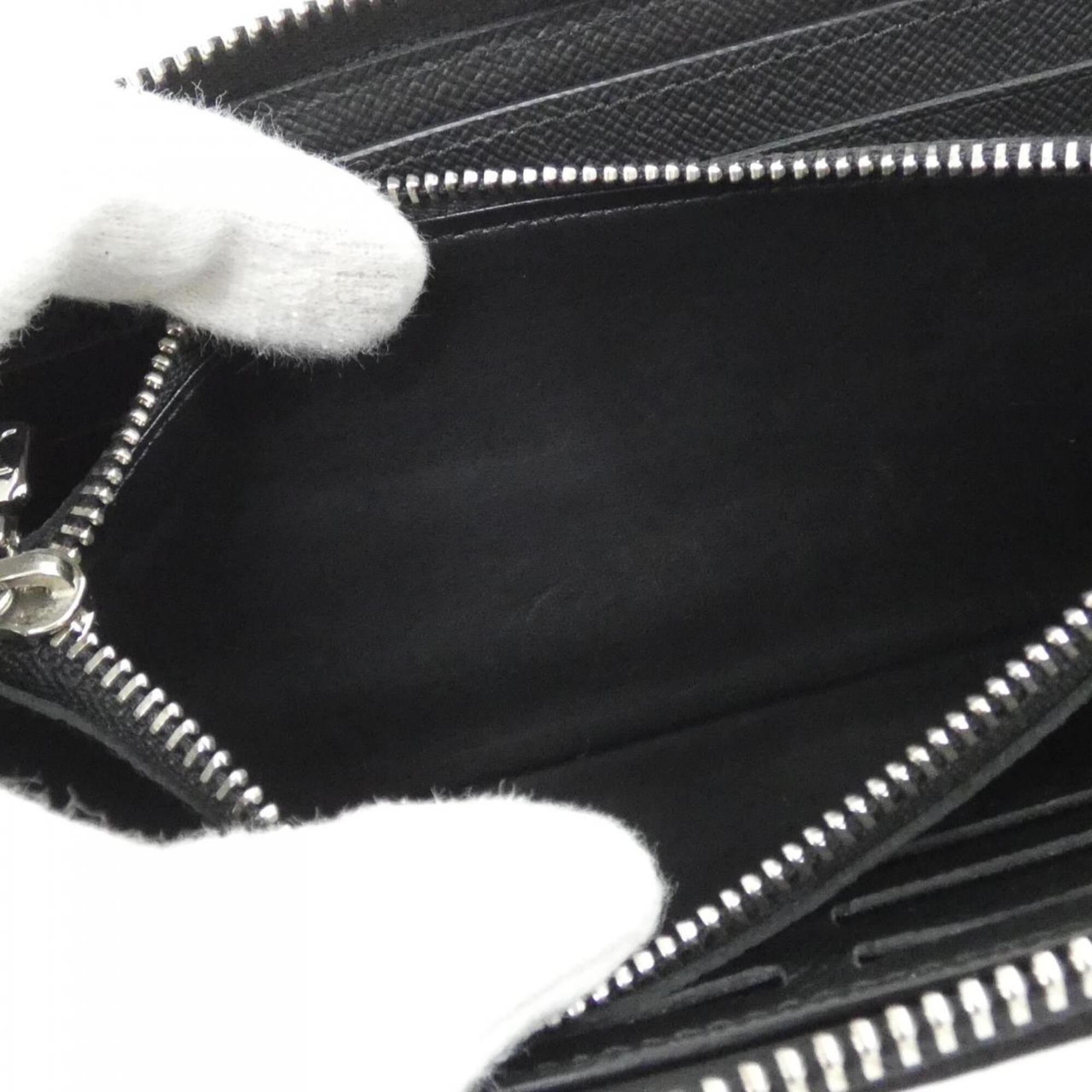 Louis Vuitton Black Leather Long Wallet (Bi-Fold) (Pre-Owned)