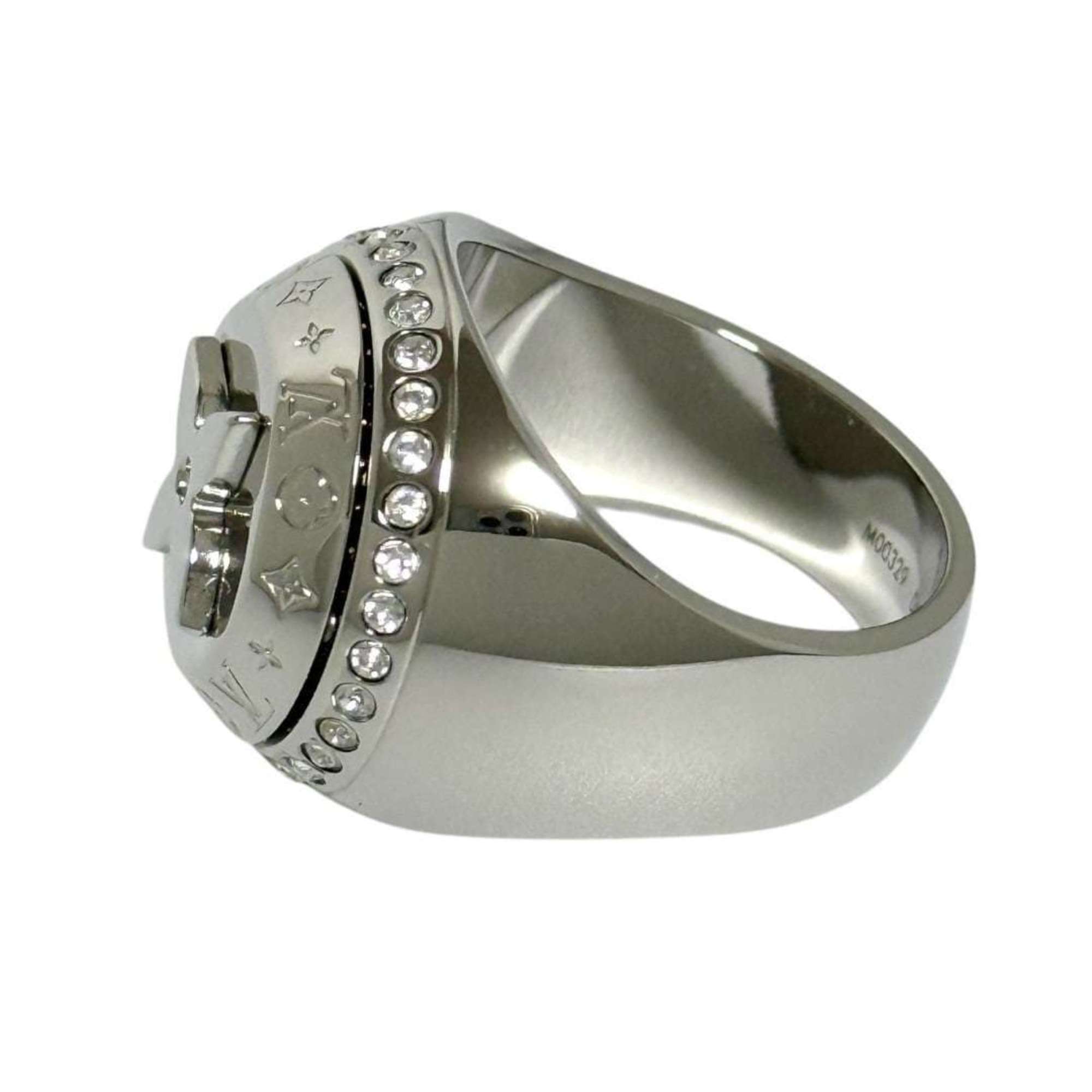 Louis Vuitton Metal Rhinestone Band Ring (Pre-Owned)