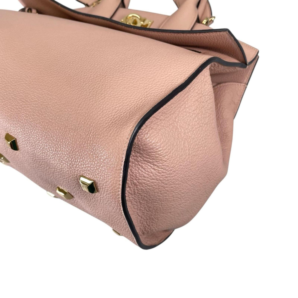 Salvatore Ferragamo Pink Beige Leather Handbag Shoulder Bag (Pre-Owned)