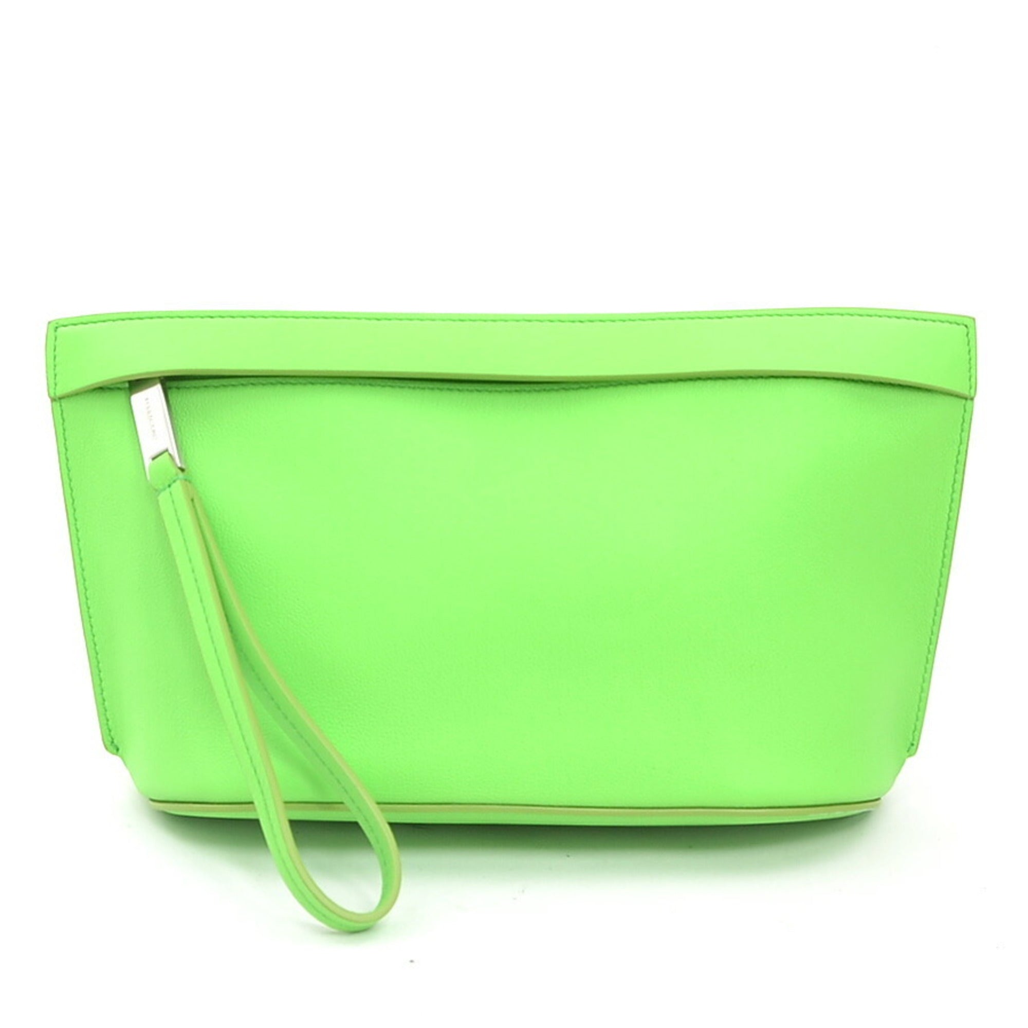 Salvatore Ferragamo Green Leather Clutch Bag (Pre-Owned)