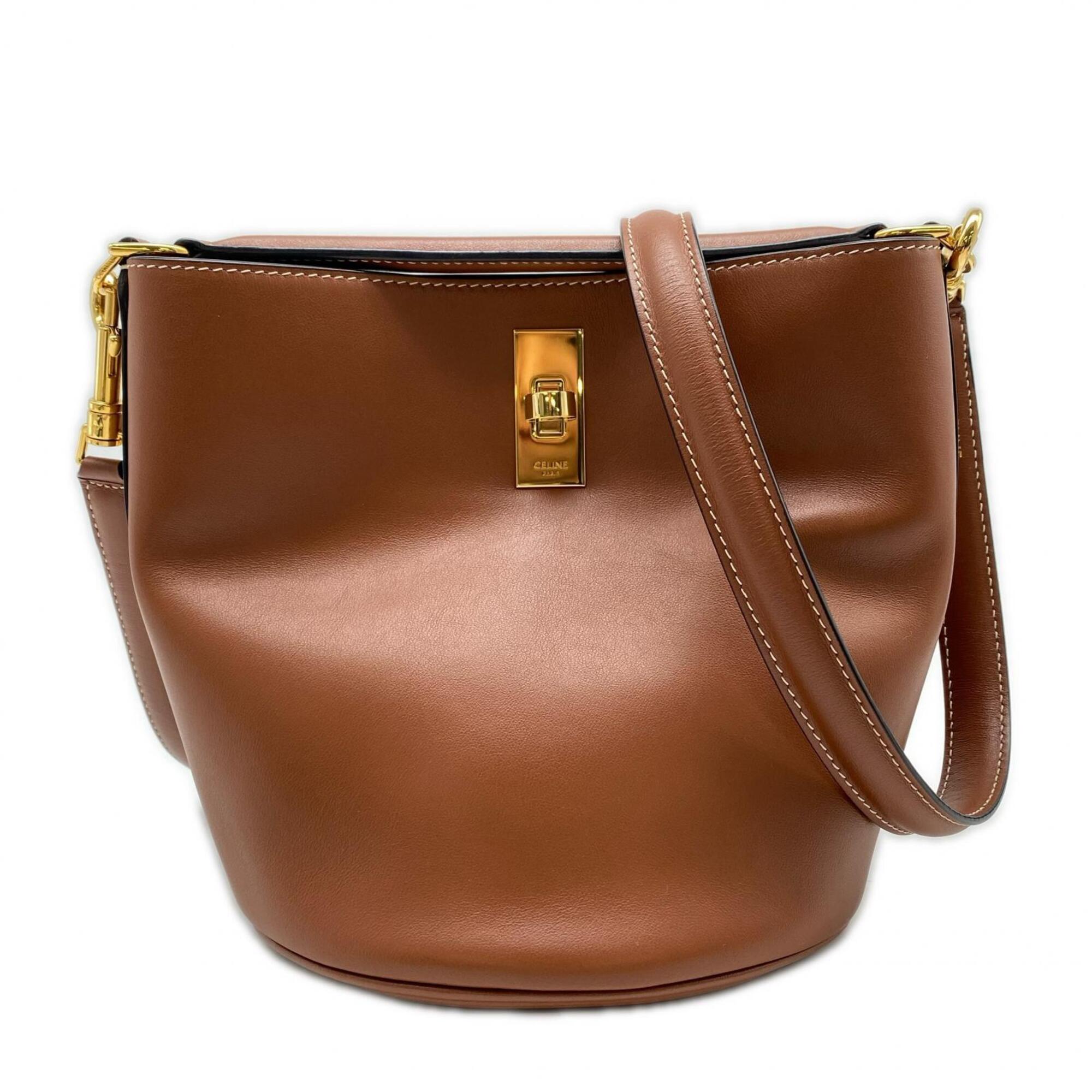 Celine Brown Leather Shoulder Bag (Pre-Owned)