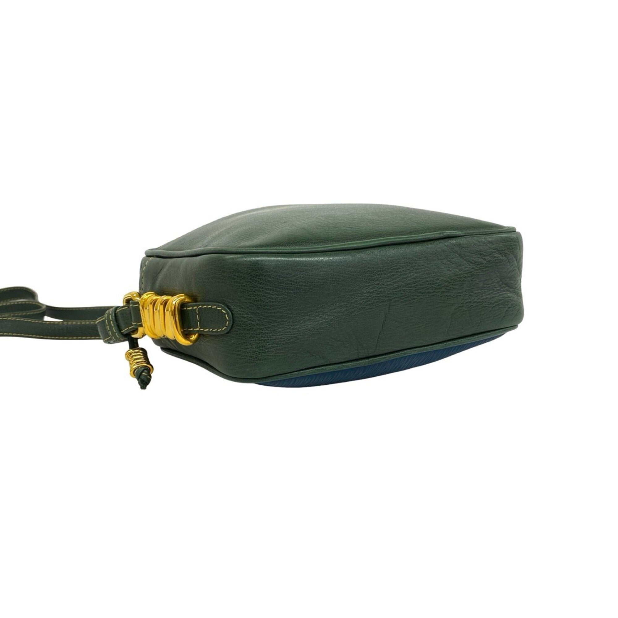 Loewe Blue Green Leather Pochette Shoulder Bag (Pre-Owned)