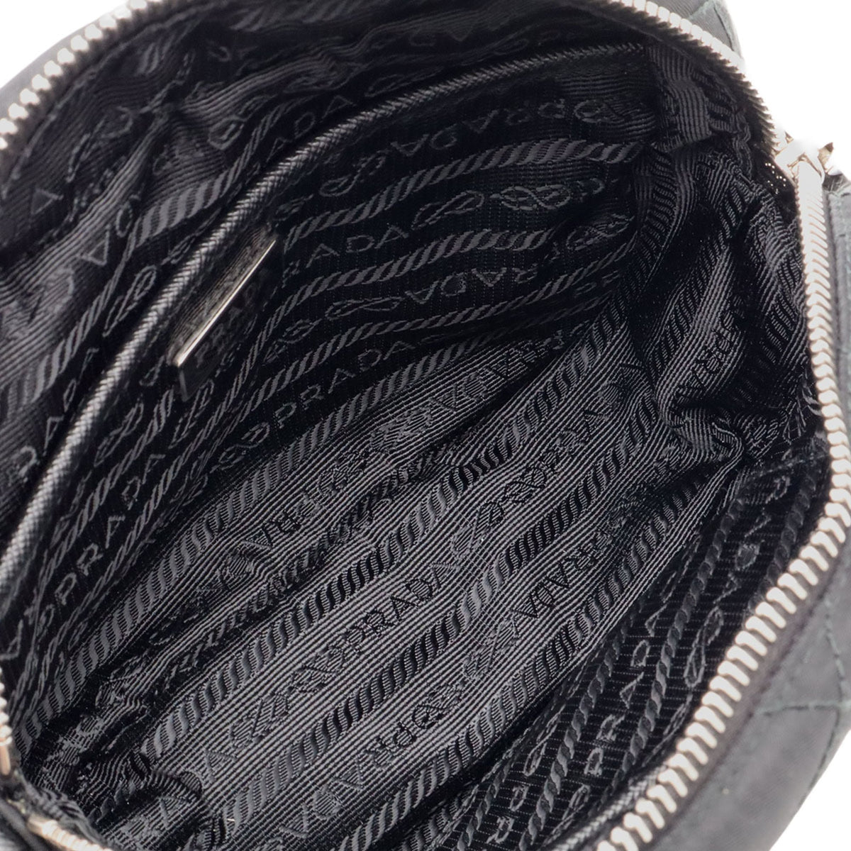 Prada Black Nero Nylon Leather Pouch Shoulder Bag (Pre-Owned)