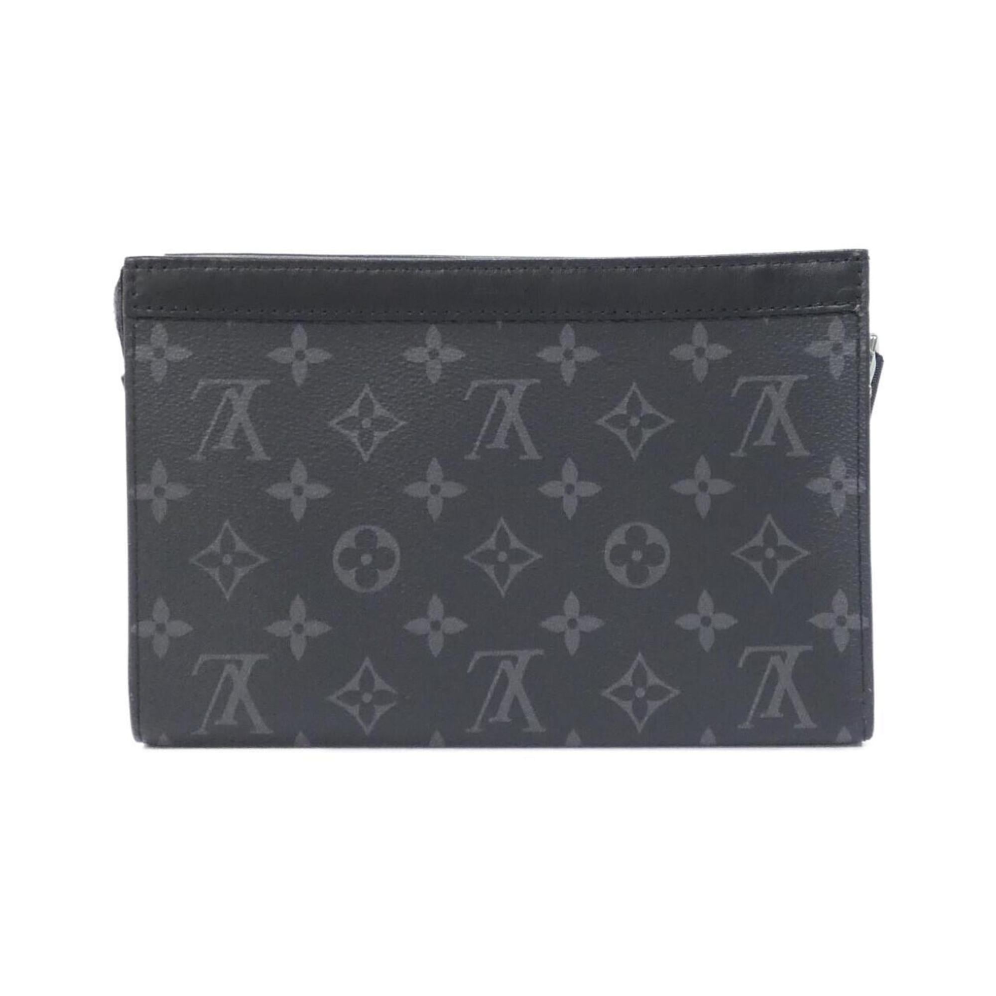 Louis Vuitton Black Gris Coated Canvas Pouch Shoulder Bag (Pre-Owned)
