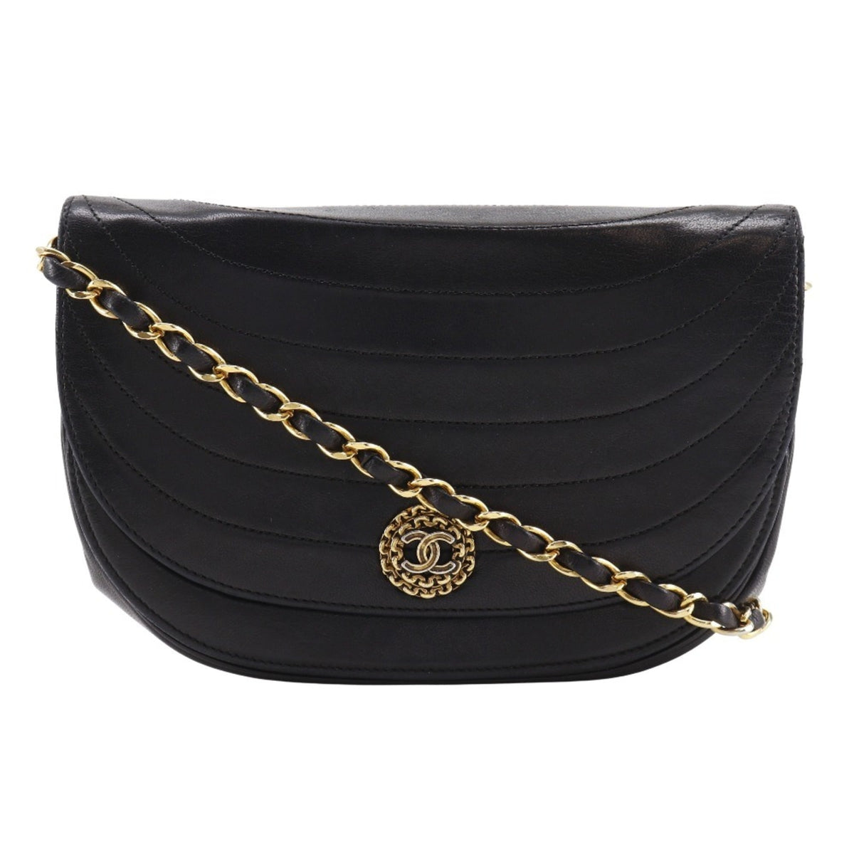 Chanel Black Leather Shoulder Bag (Pre-Owned)