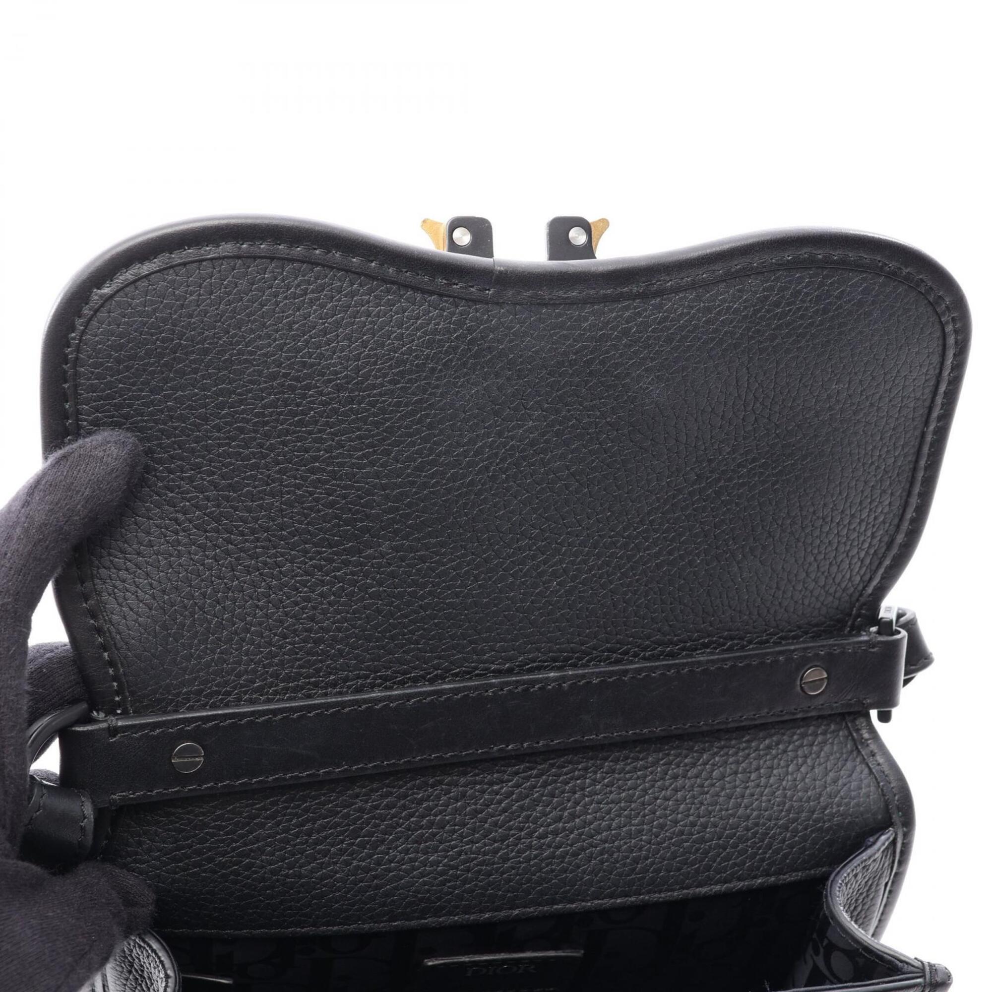Christian Dior Black Leather Handbag Shoulder Bag (Pre-Owned)