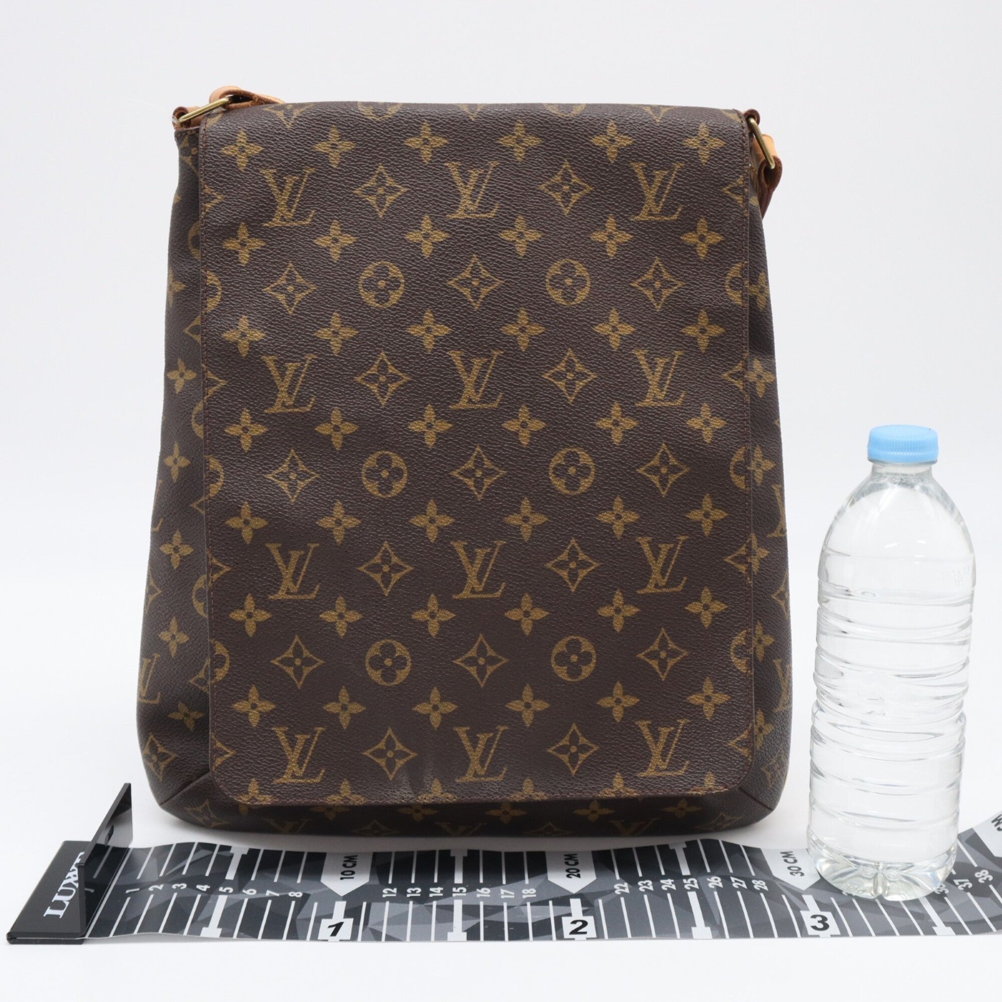 Louis Vuitton Beige Brown Monogram Coated Canvas Leather Shoulder Bag (Pre-Owned)