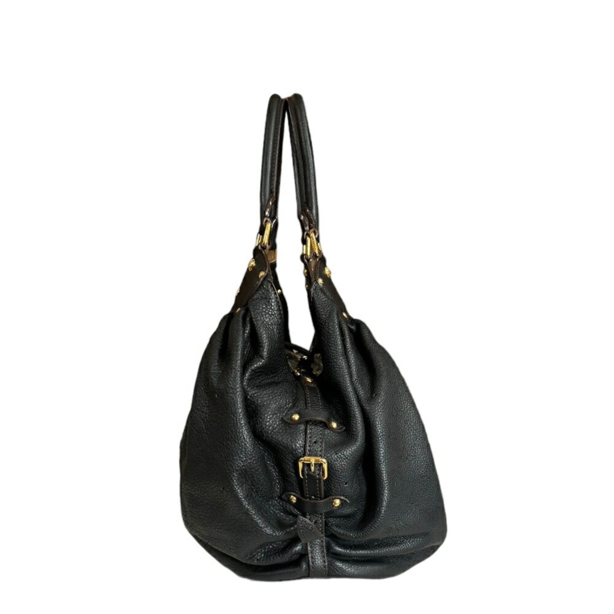 Louis Vuitton Black Noir Mahina Leather Handbag (Pre-Owned)