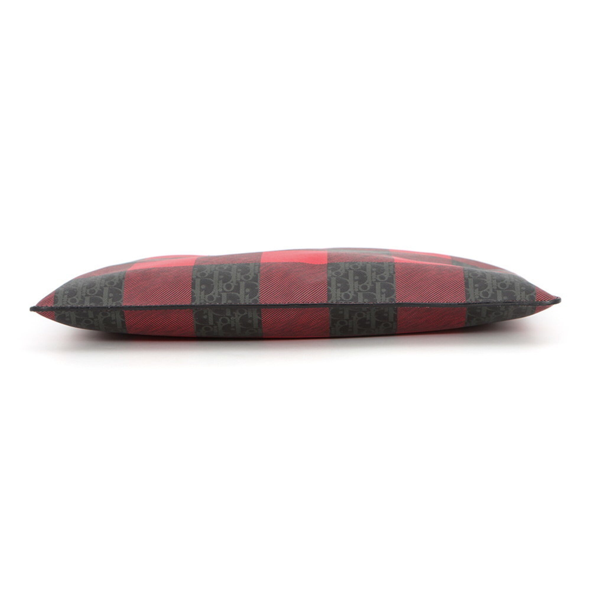 Christian Dior Black Red Color Trotter Clutch Bag Handbag (Pre-Owned)