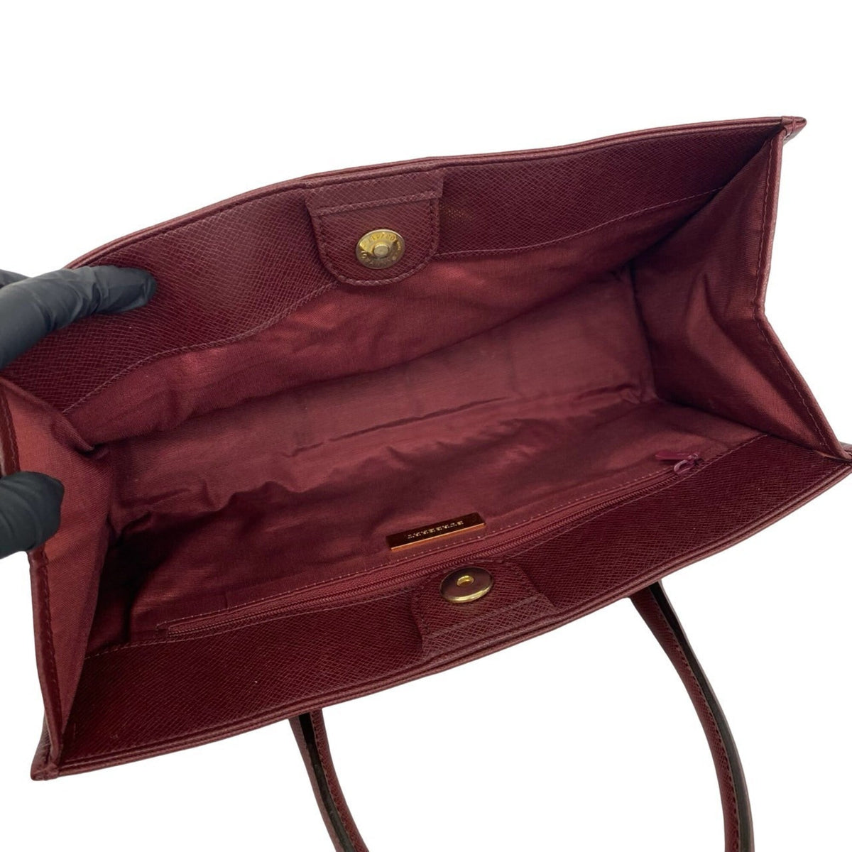 Burberry Beige Bordeaux Canvas Leather Handbag Tote Bag (Pre-Owned)