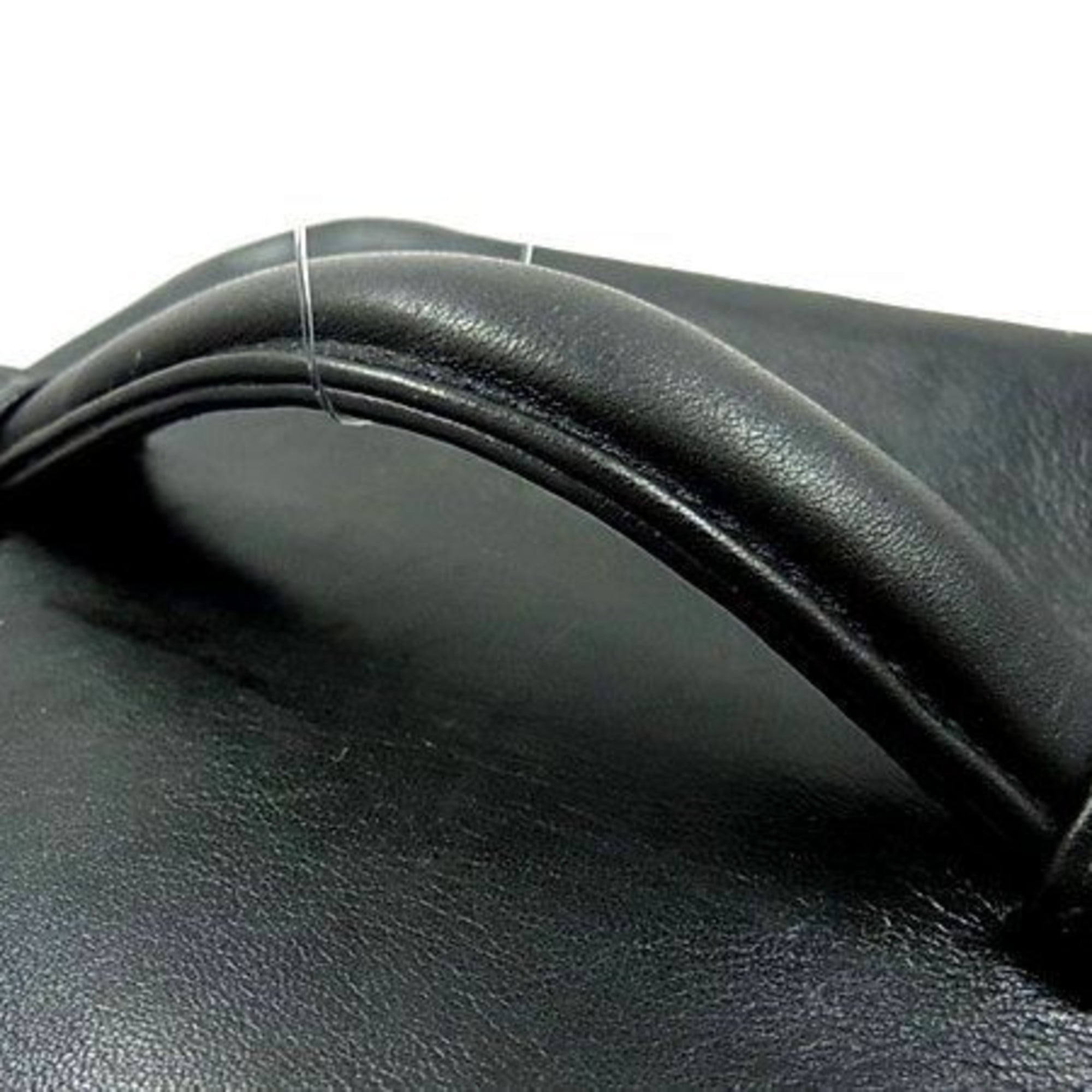 Chanel Black Leather Handbag Vanity Bag (Pre-Owned)