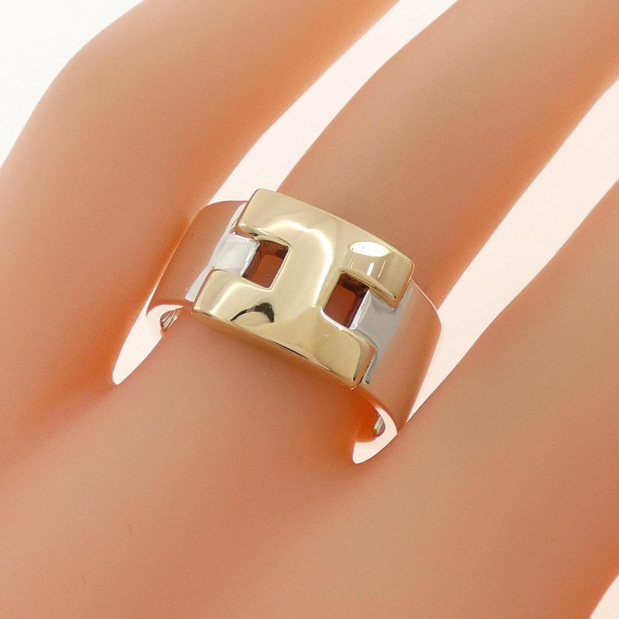 Hermes Yellow Gold (18K) Silver 925 Band Ring (Pre-Owned)