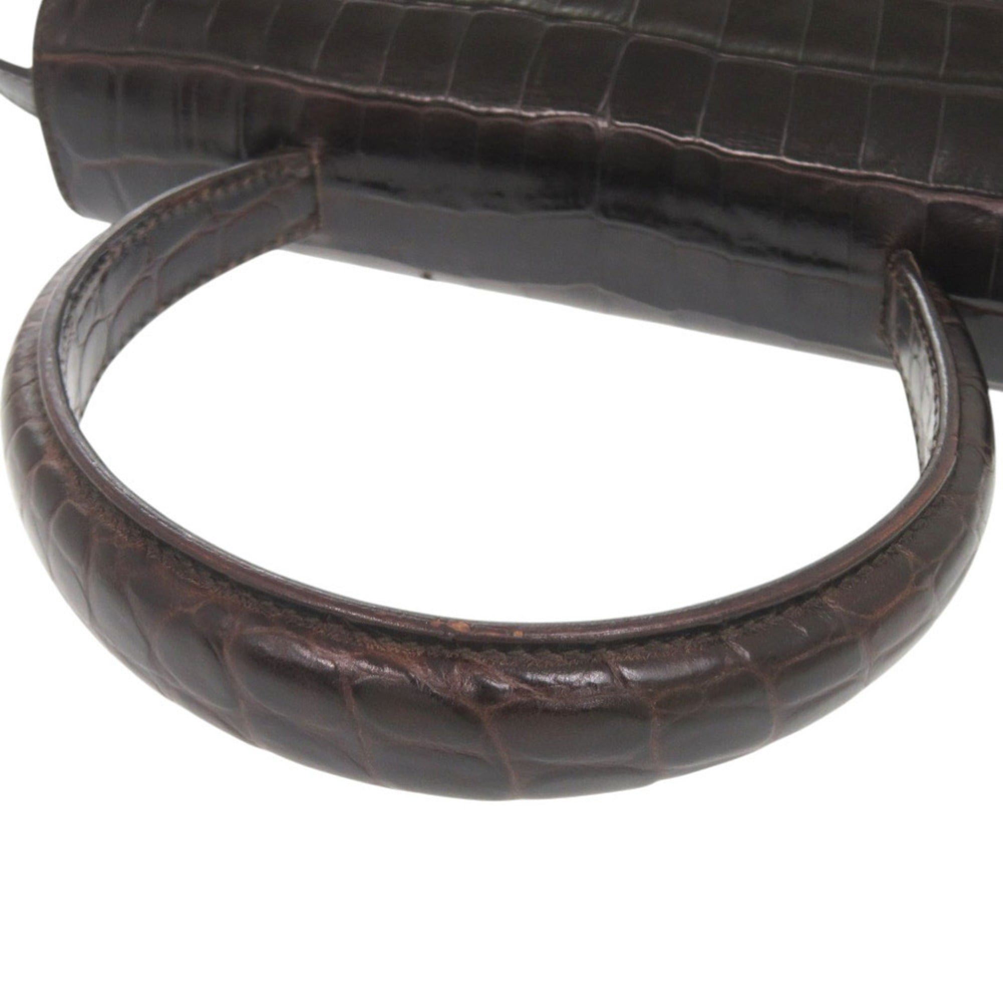Salvatore Ferragamo Brown Leather Handbag Shoulder Bag (Pre-Owned)