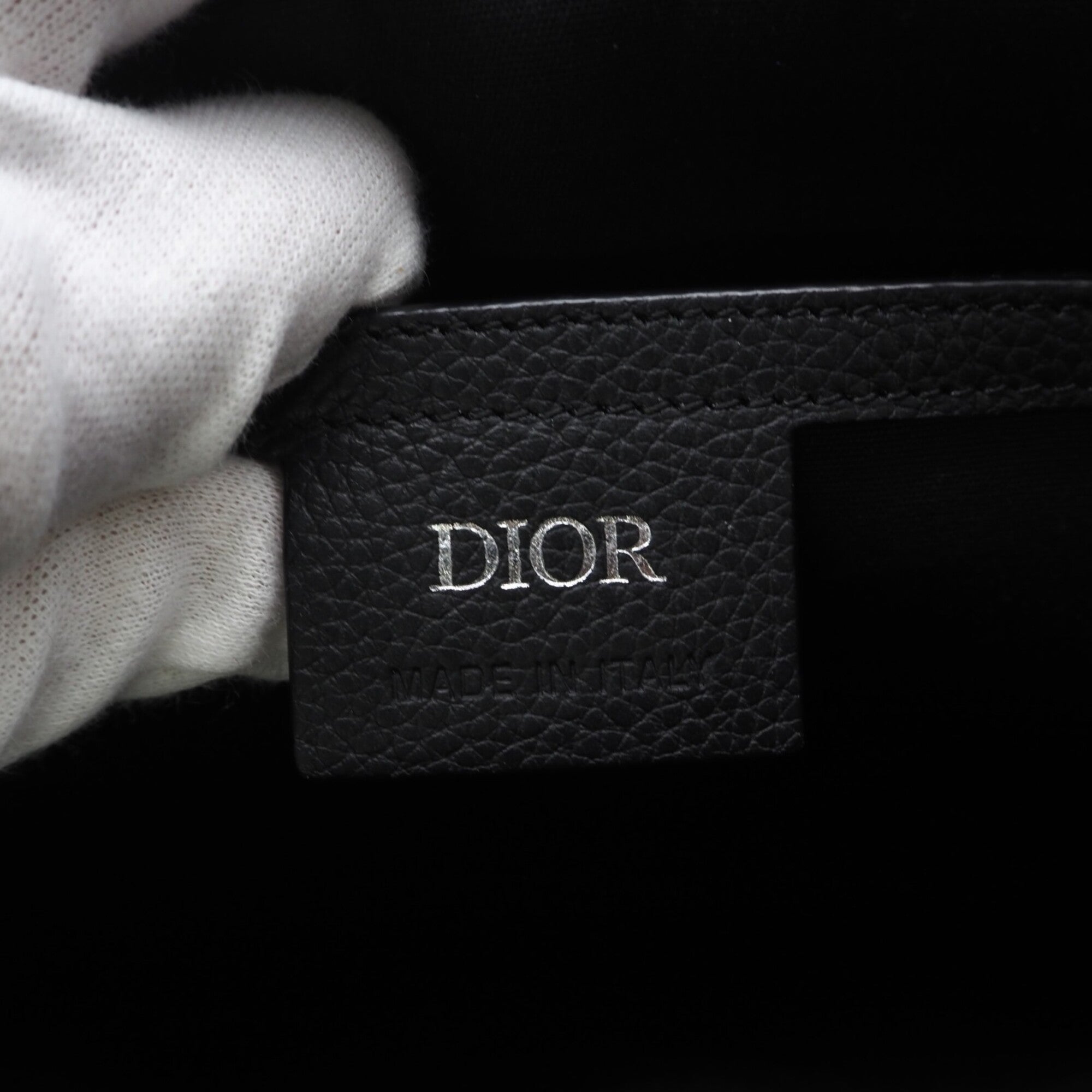 Christian Dior Black Gray Canvas Leather Clutch Bag Pouch (Pre-Owned)